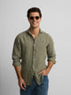 Camisa sport warm linen verde