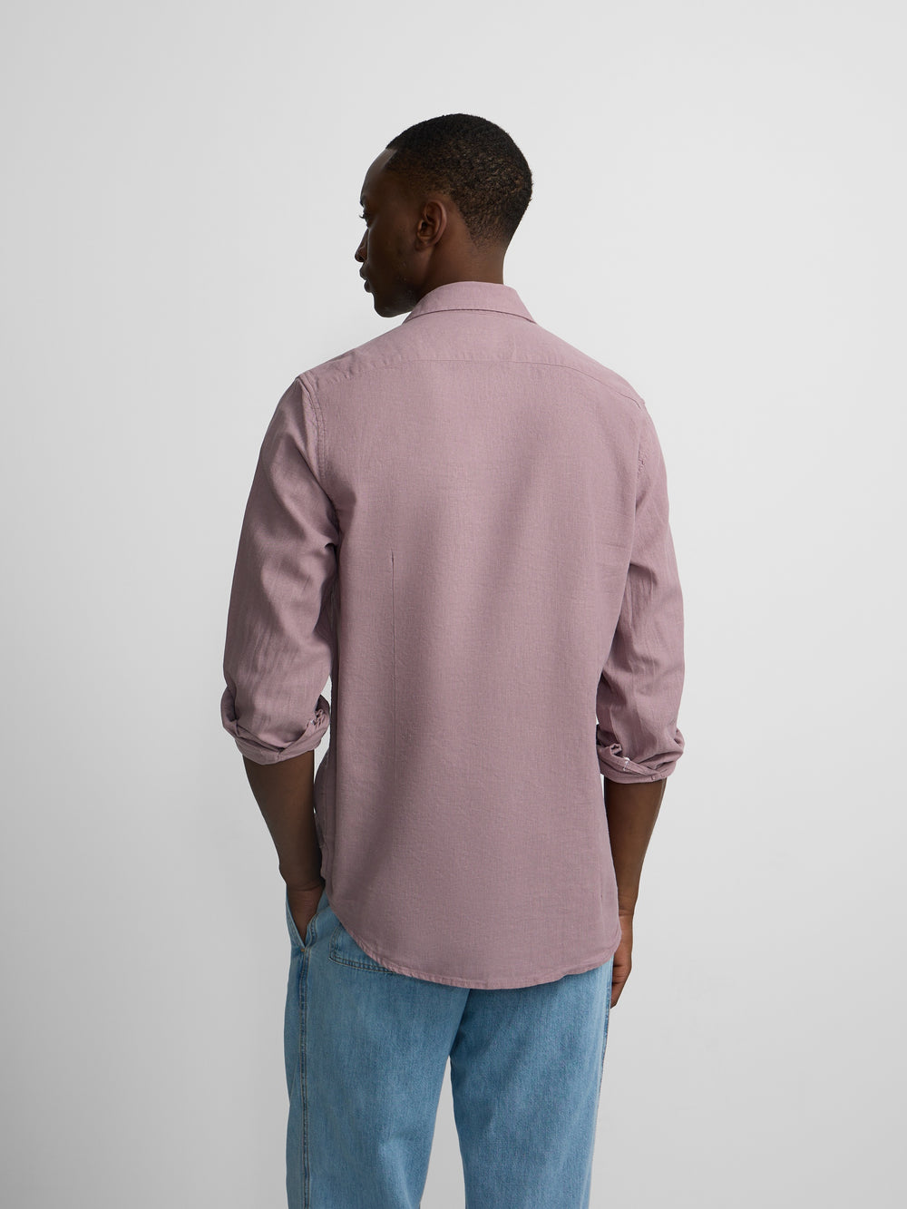 Camisa sport lino burdeos