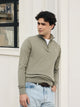 Pull uni à demi-fermeture éclair vert gris