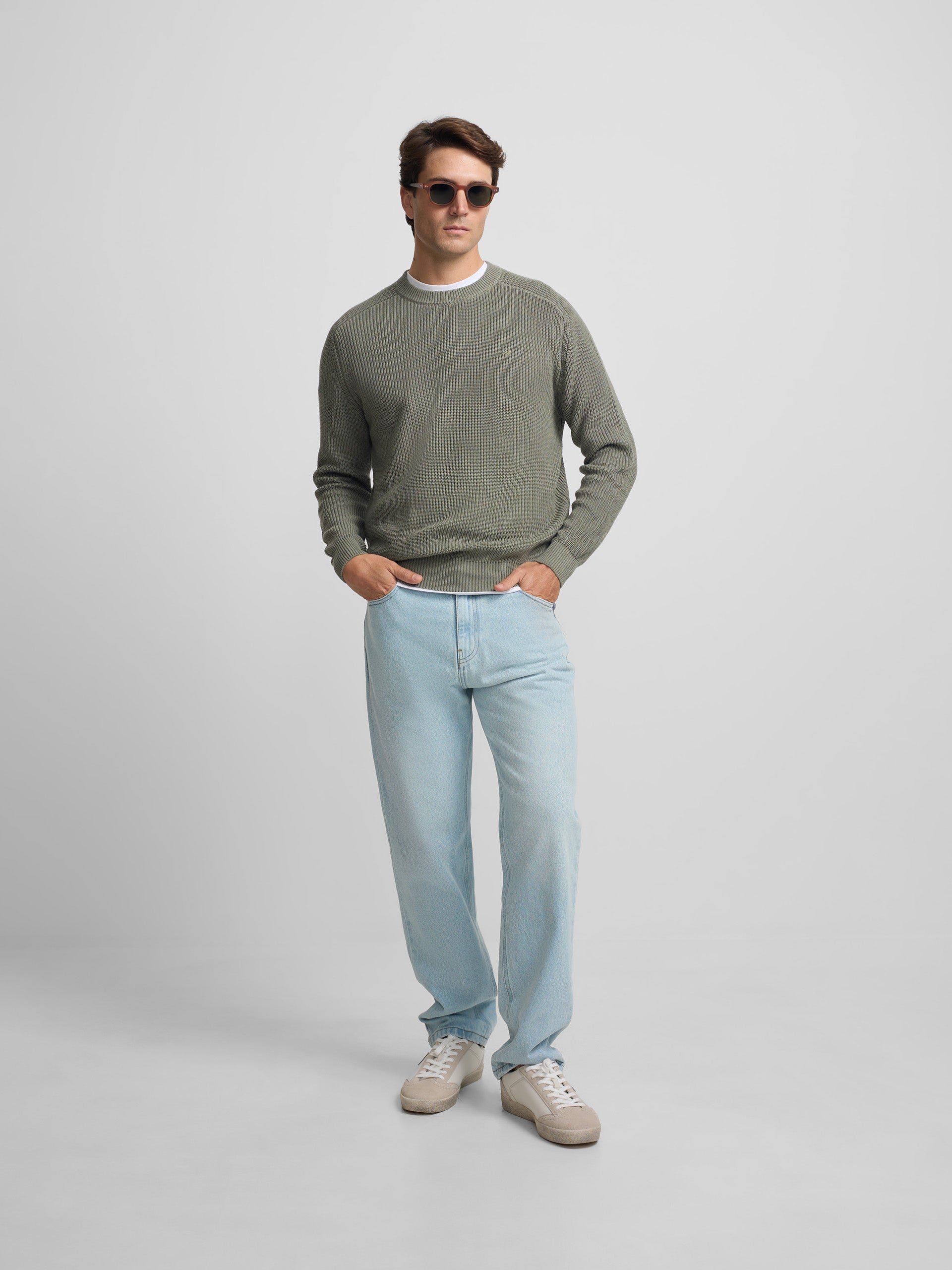 Jersey estructura verde gris