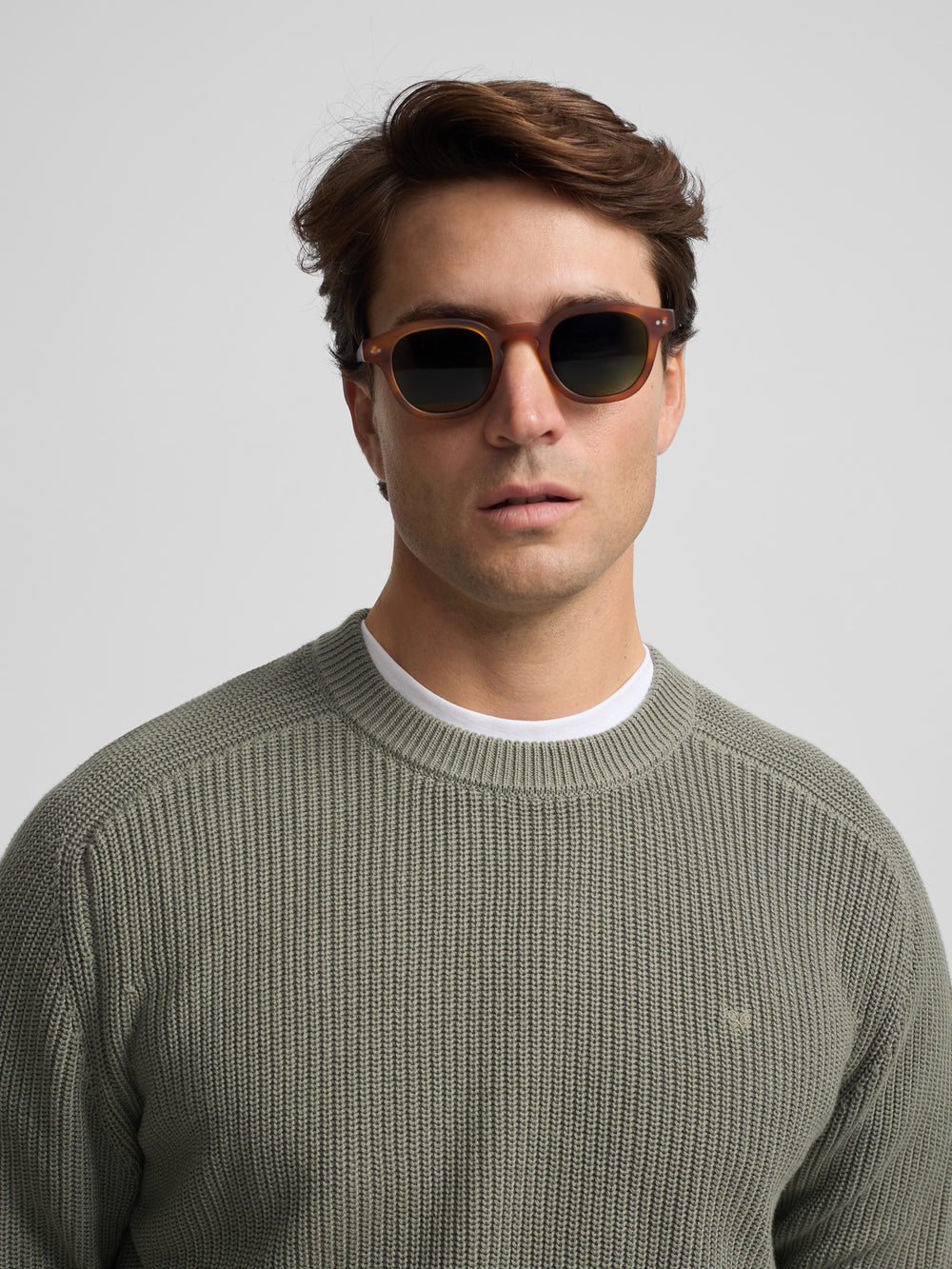 Green-grey structured sweater