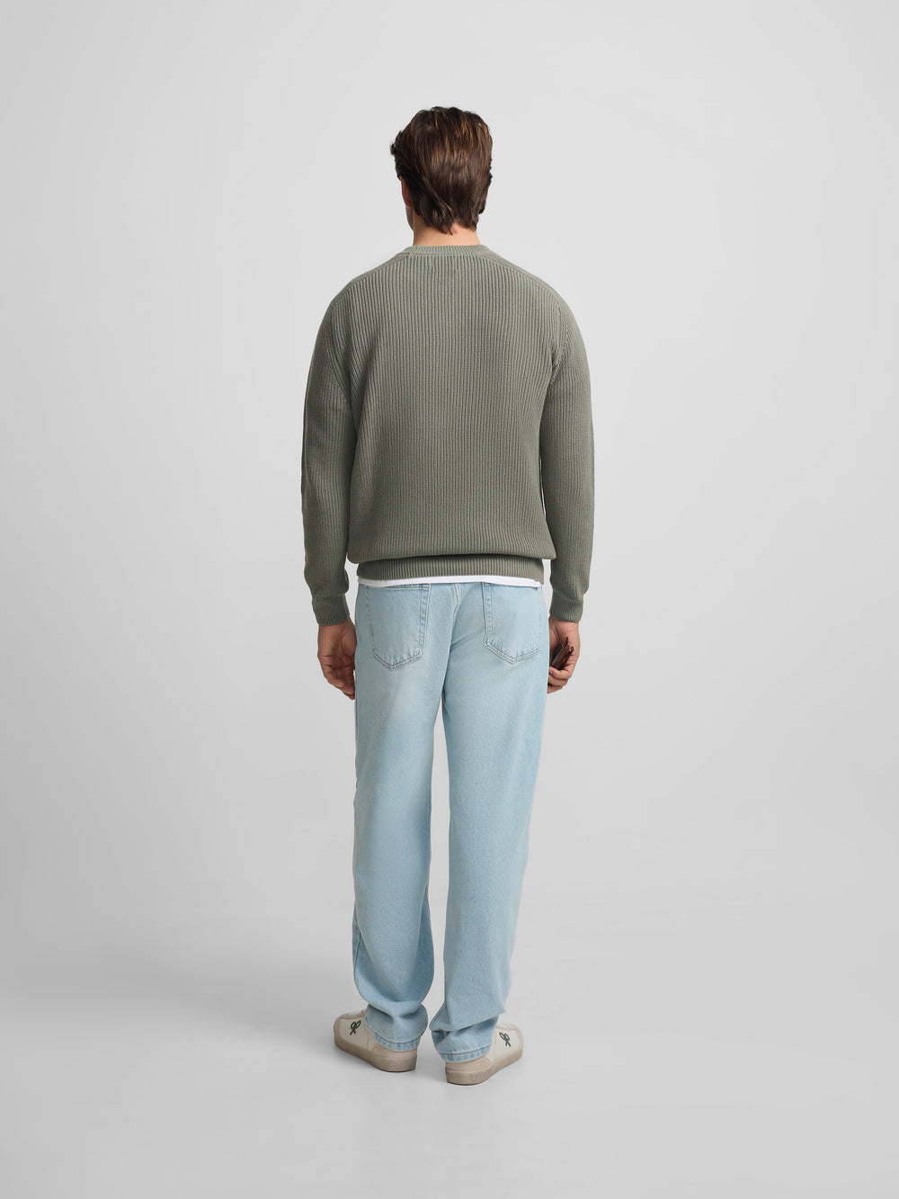 Green-grey structured sweater