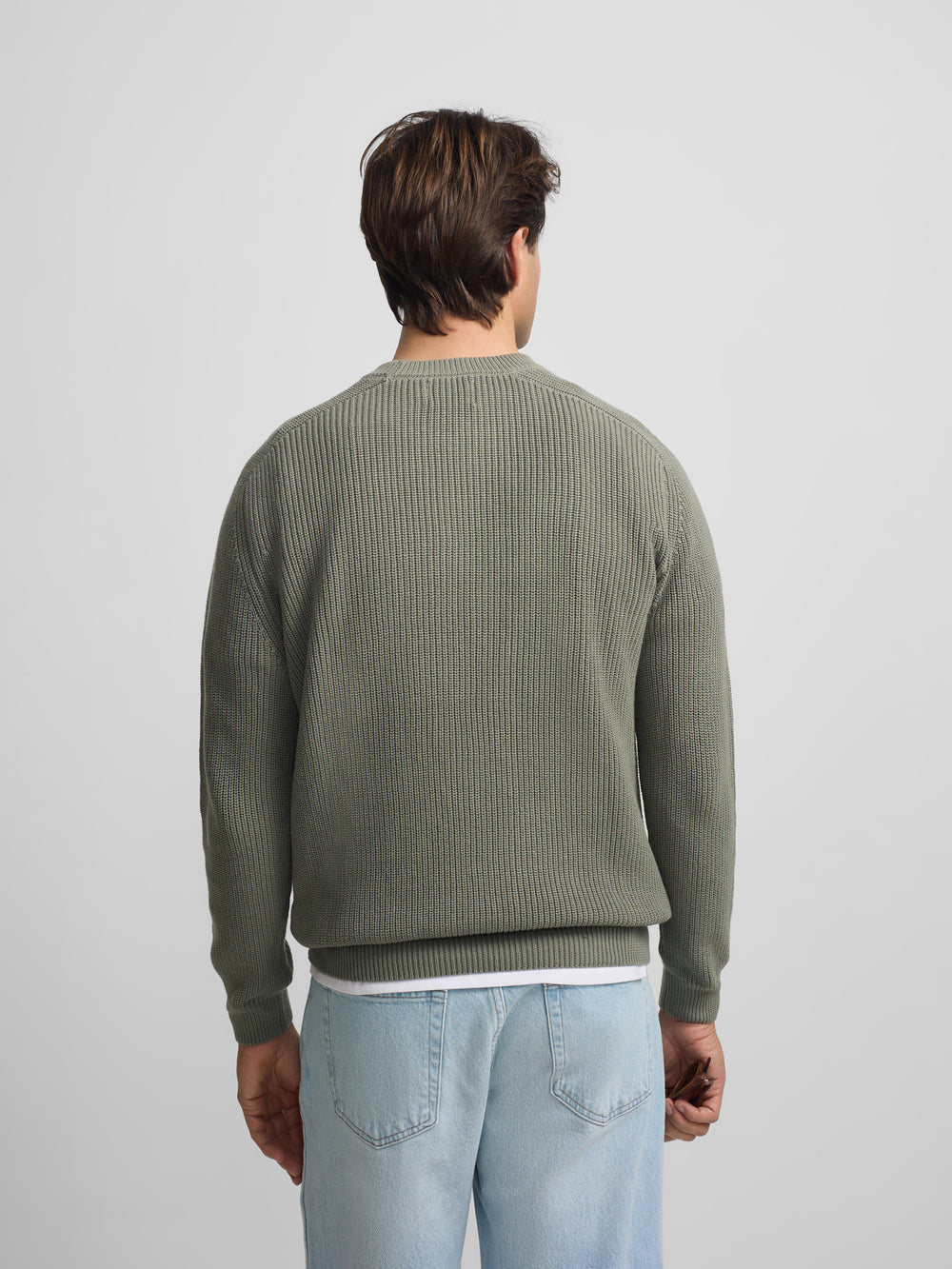 Green-grey structured sweater