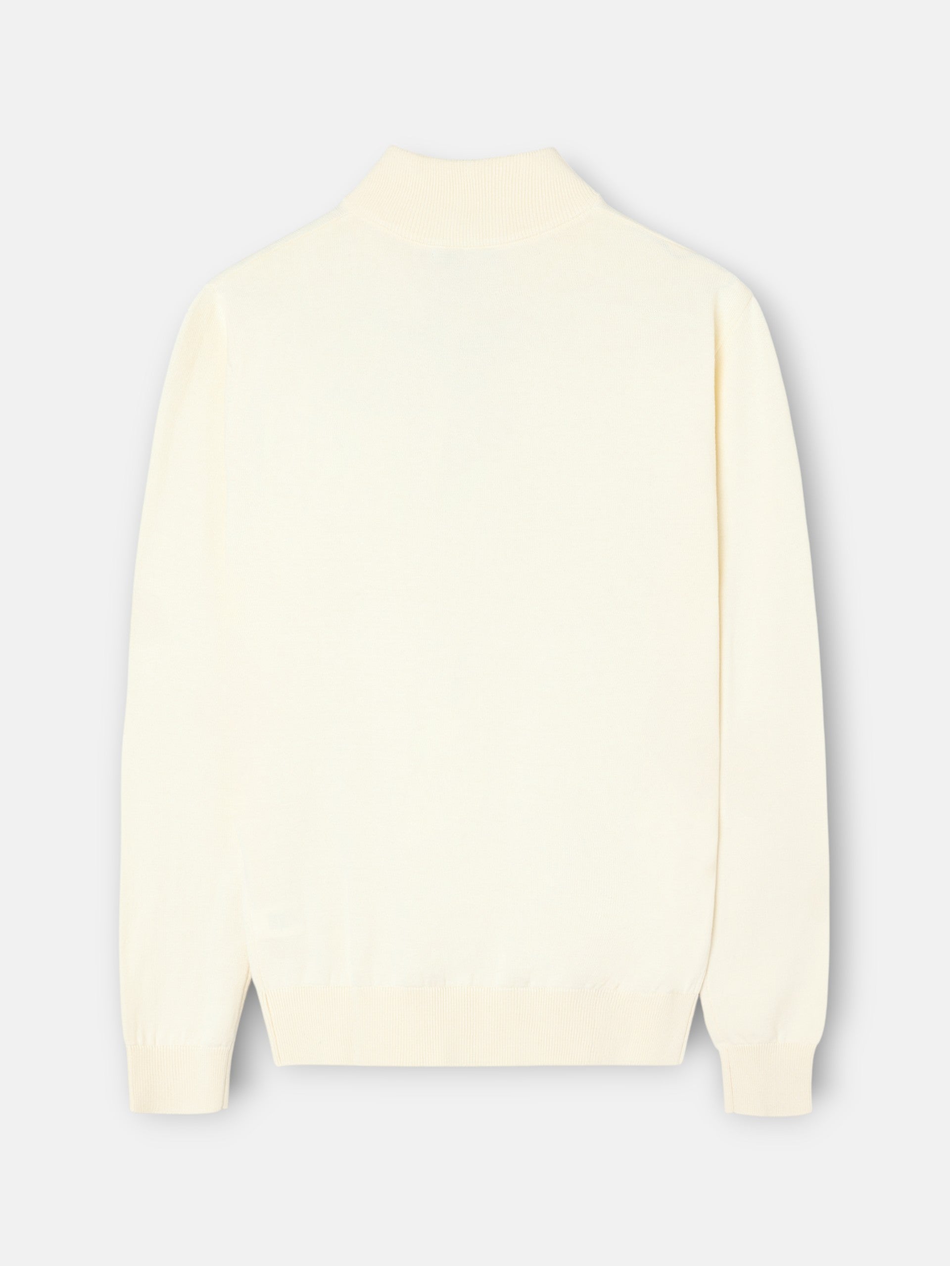 Pull uni à demi-fermeture éclair crème