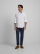 Pantalon sport cinco bolsillos lino azul indigo