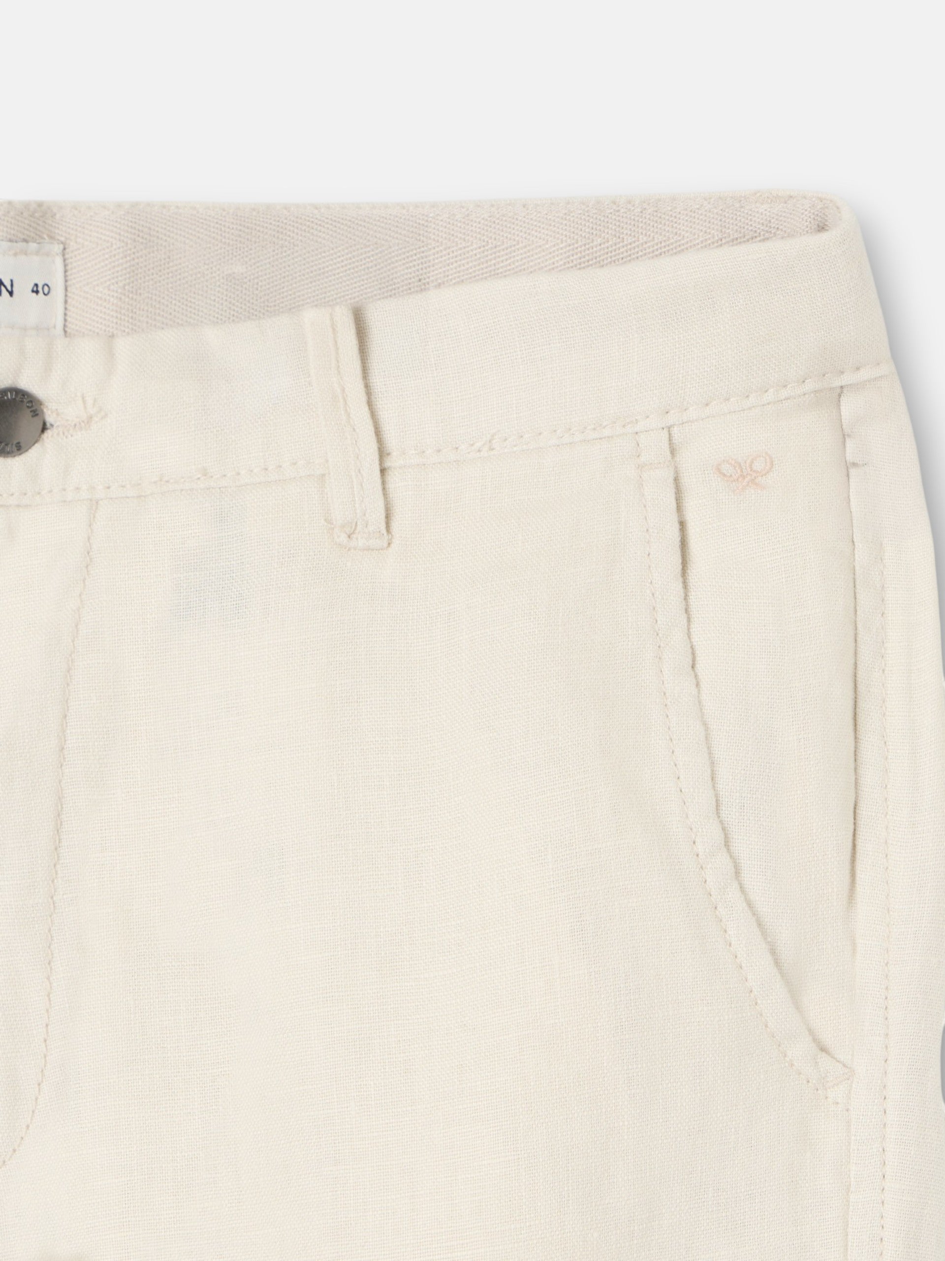Stone linen cargo sport trousers
