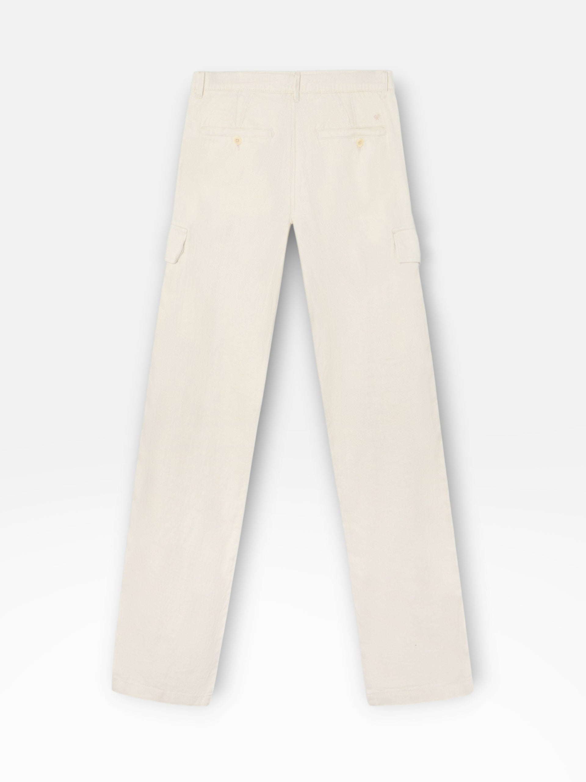 Stone linen cargo sport trousers