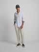 Stone linen cargo sport trousers
