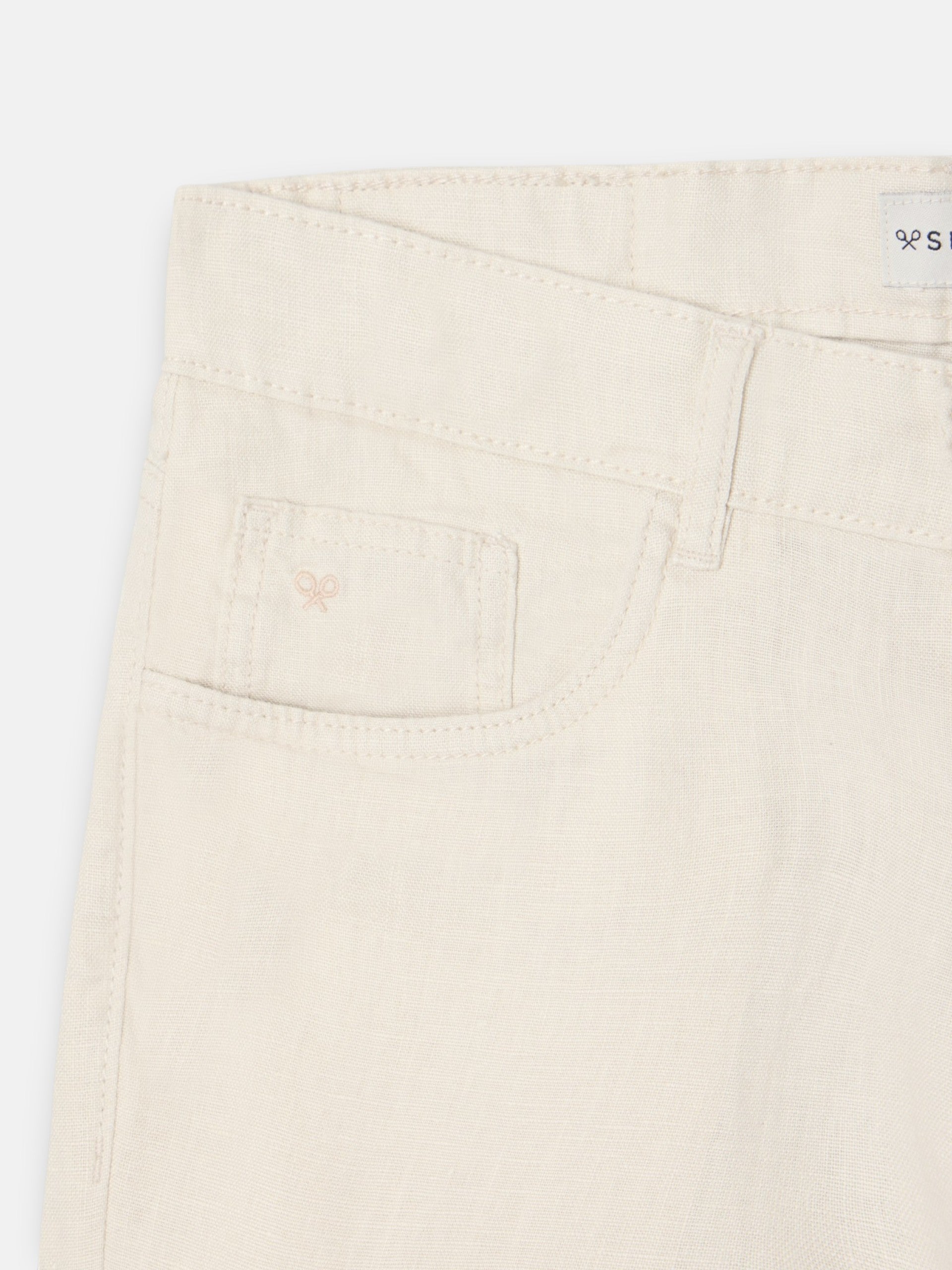 Pantalon sport cinco bolsillos lino piedra