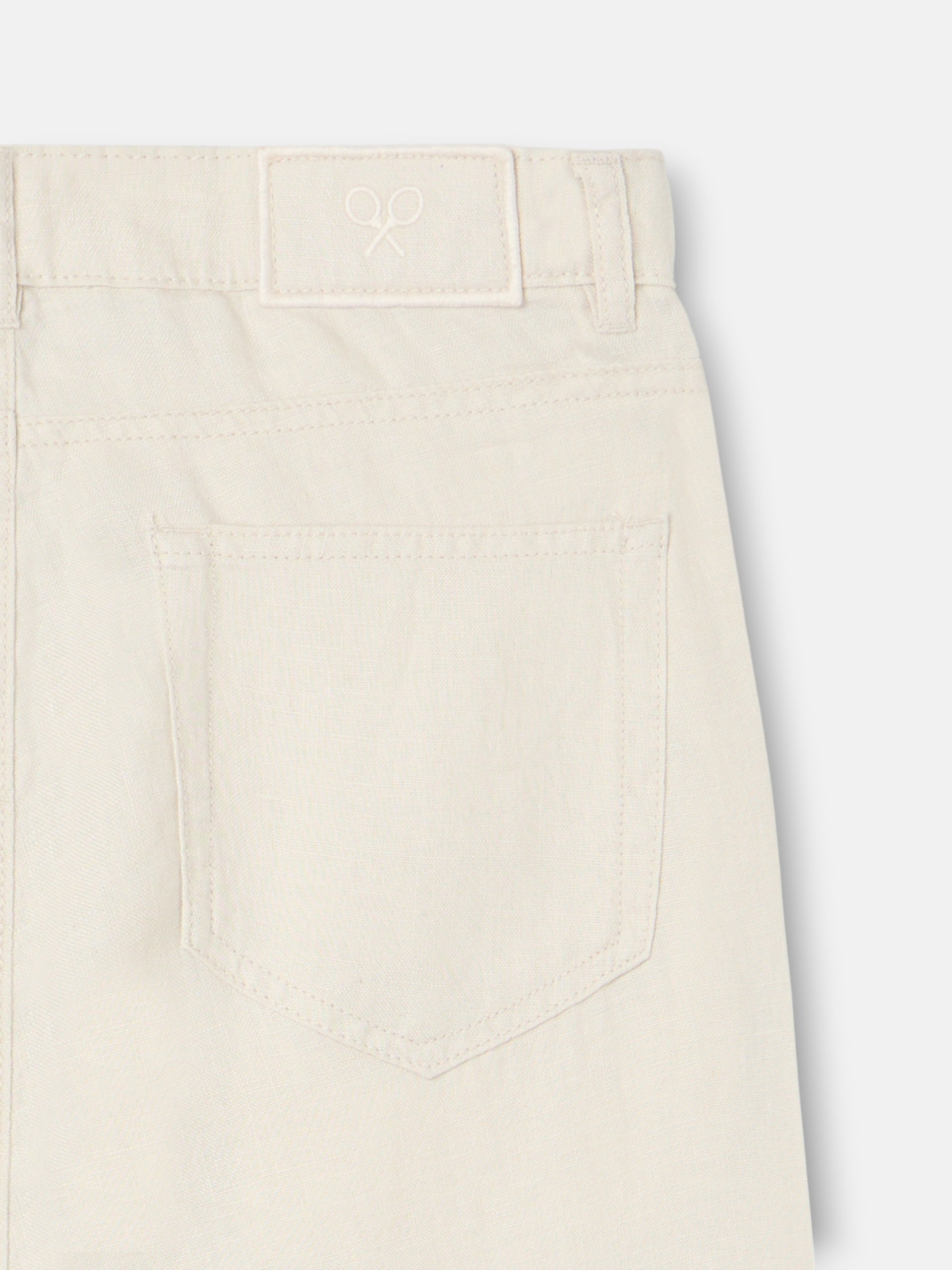 Pantalon sport cinco bolsillos lino piedra