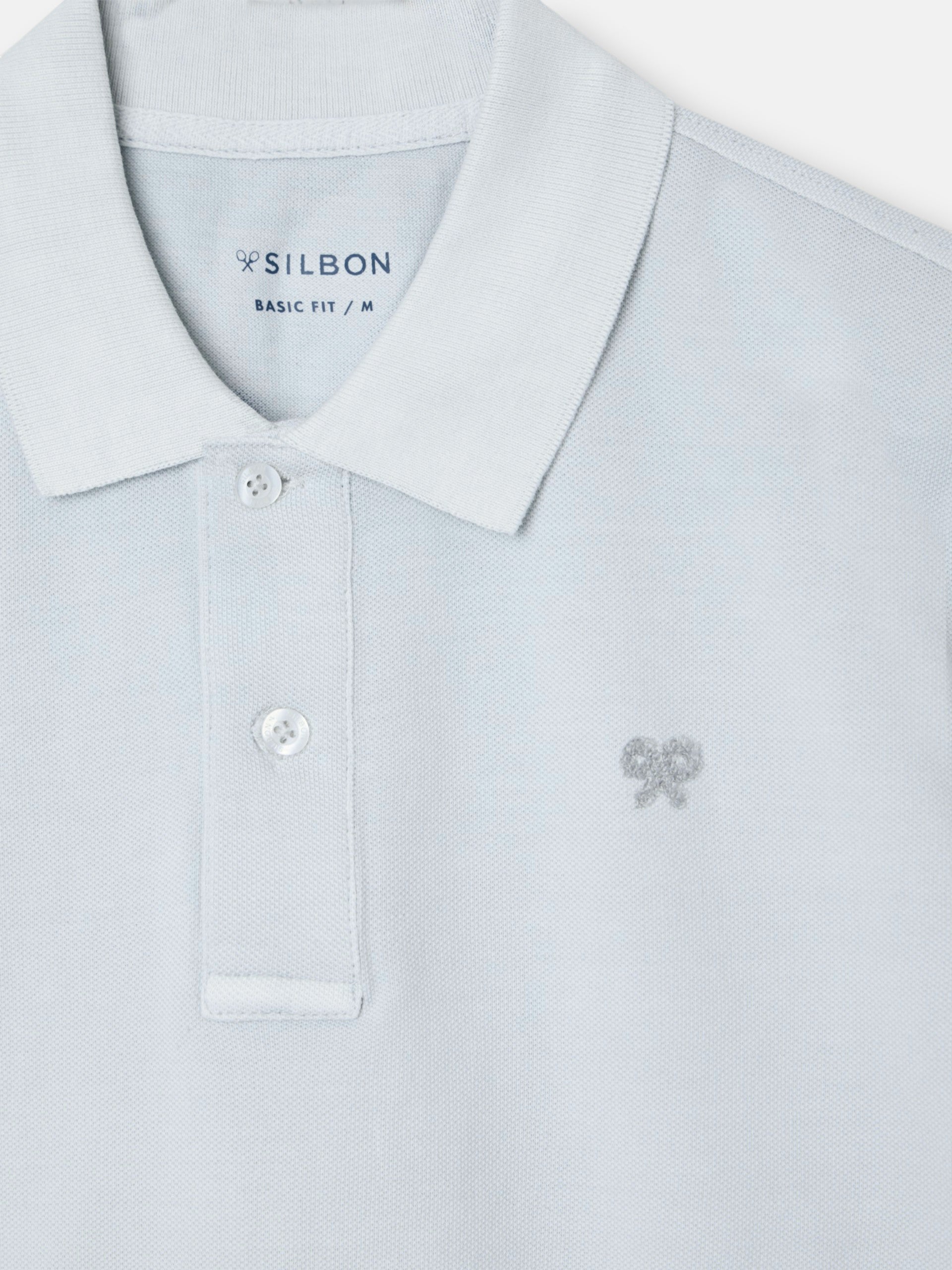 Polo clasico garment dye azul claro