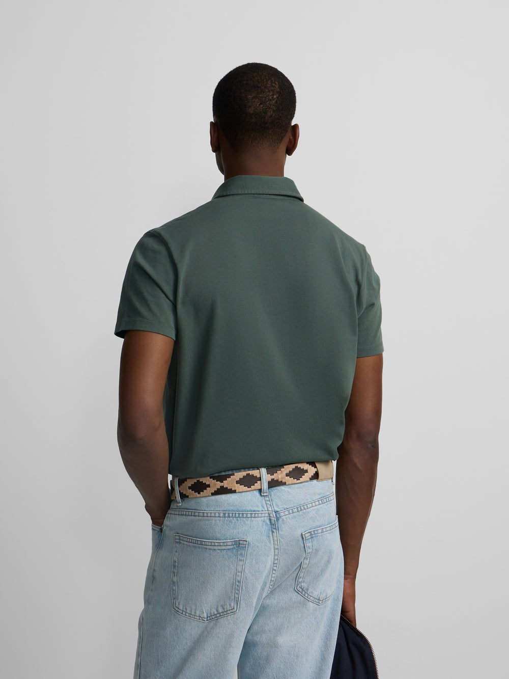 Polo manga corta logo relieve verde