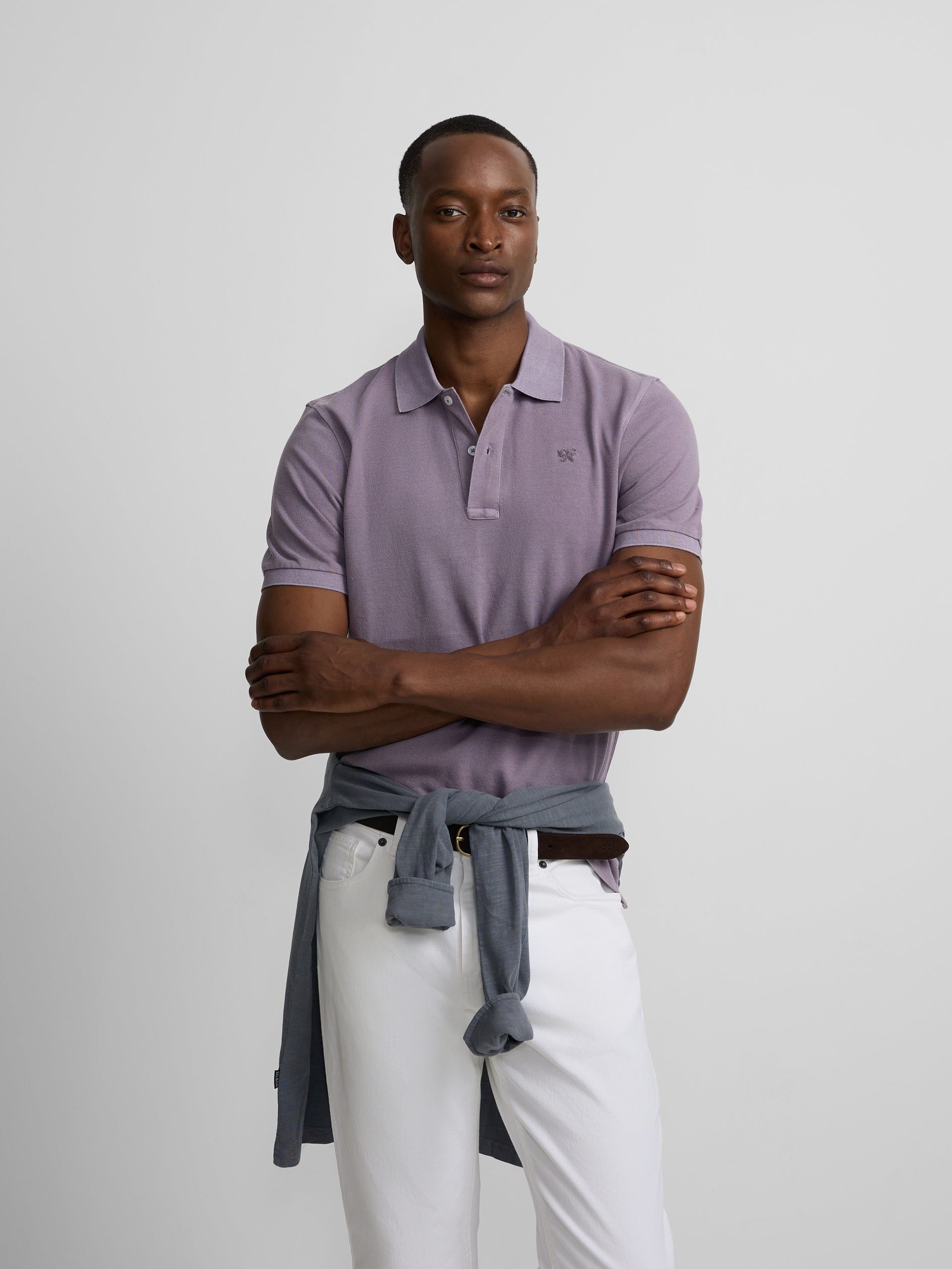 Polo clasico garment dye malva