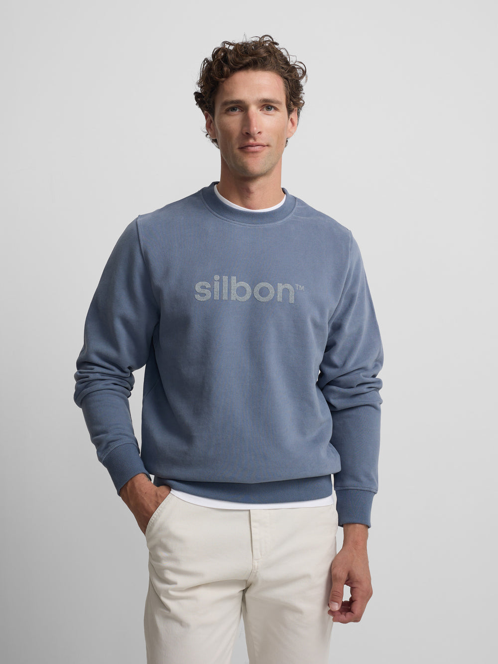Sudadera Silbon flock azul indigo