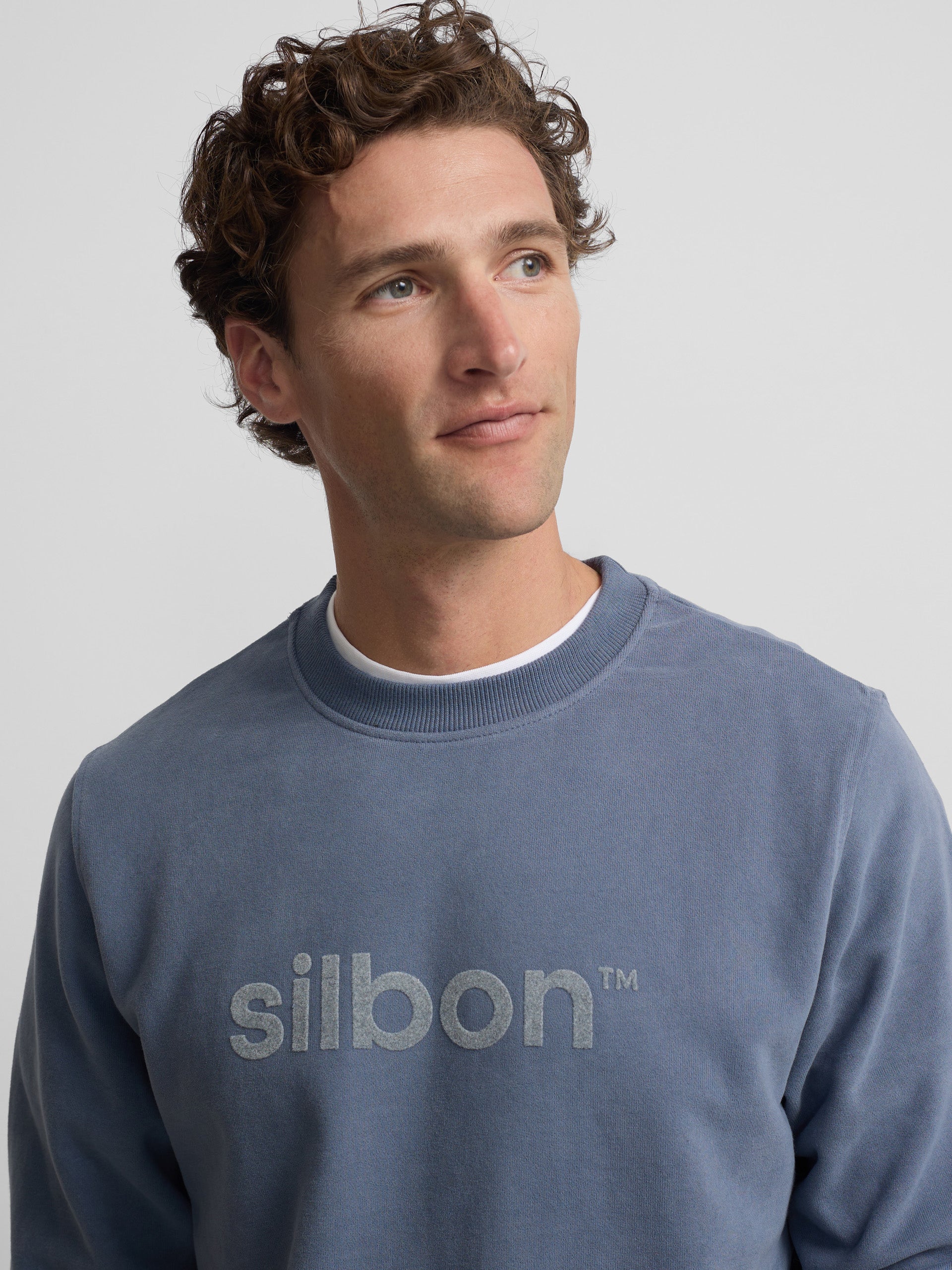 Sudadera Silbon flock azul indigo