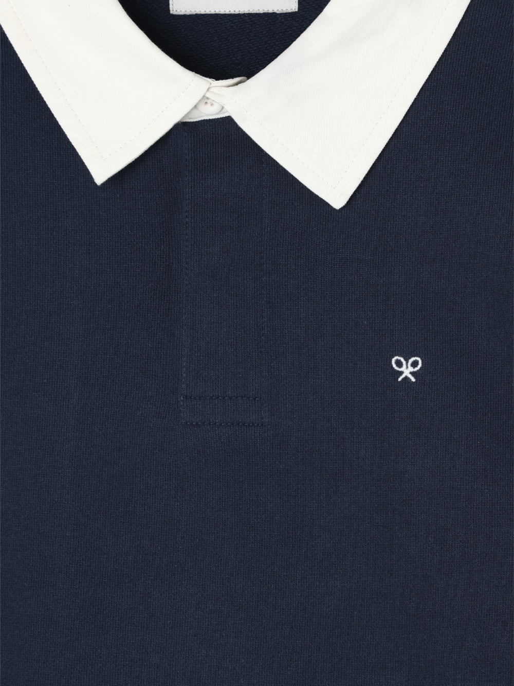 Sudadera cuello polo basica azul marino