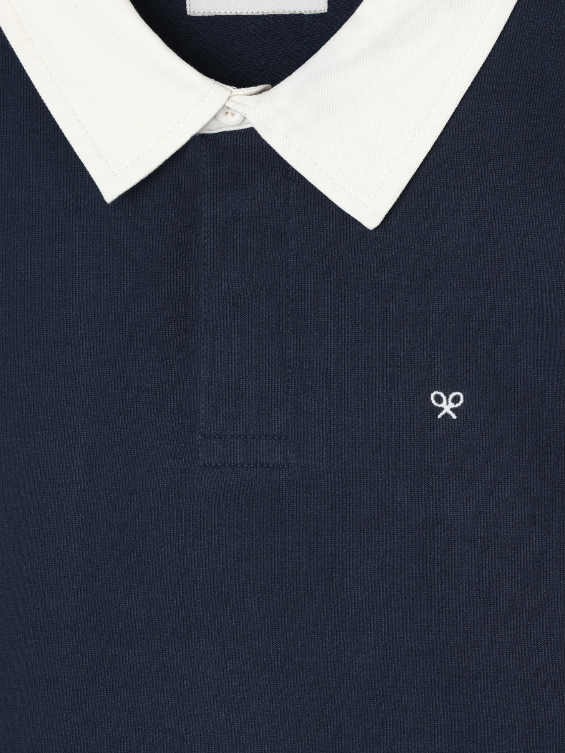 Basic navy blue polo neck sweatshirt