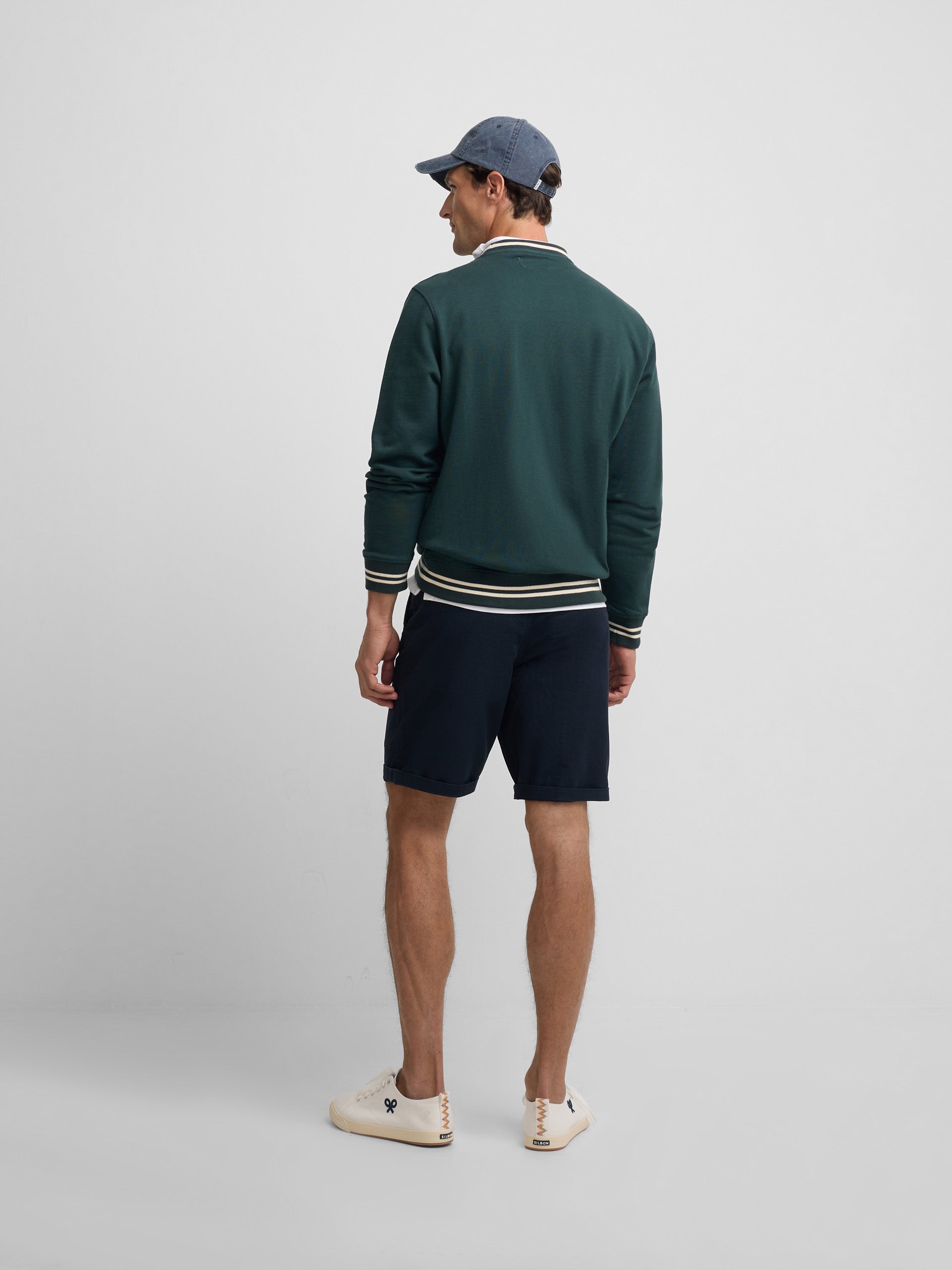 Sudadera ribs retro verde oscuro