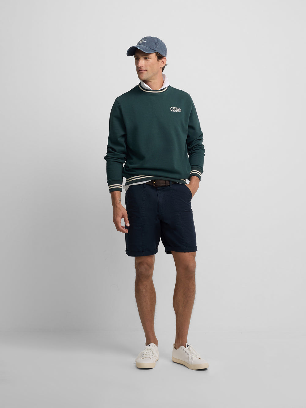 Sudadera ribs retro verde oscuro