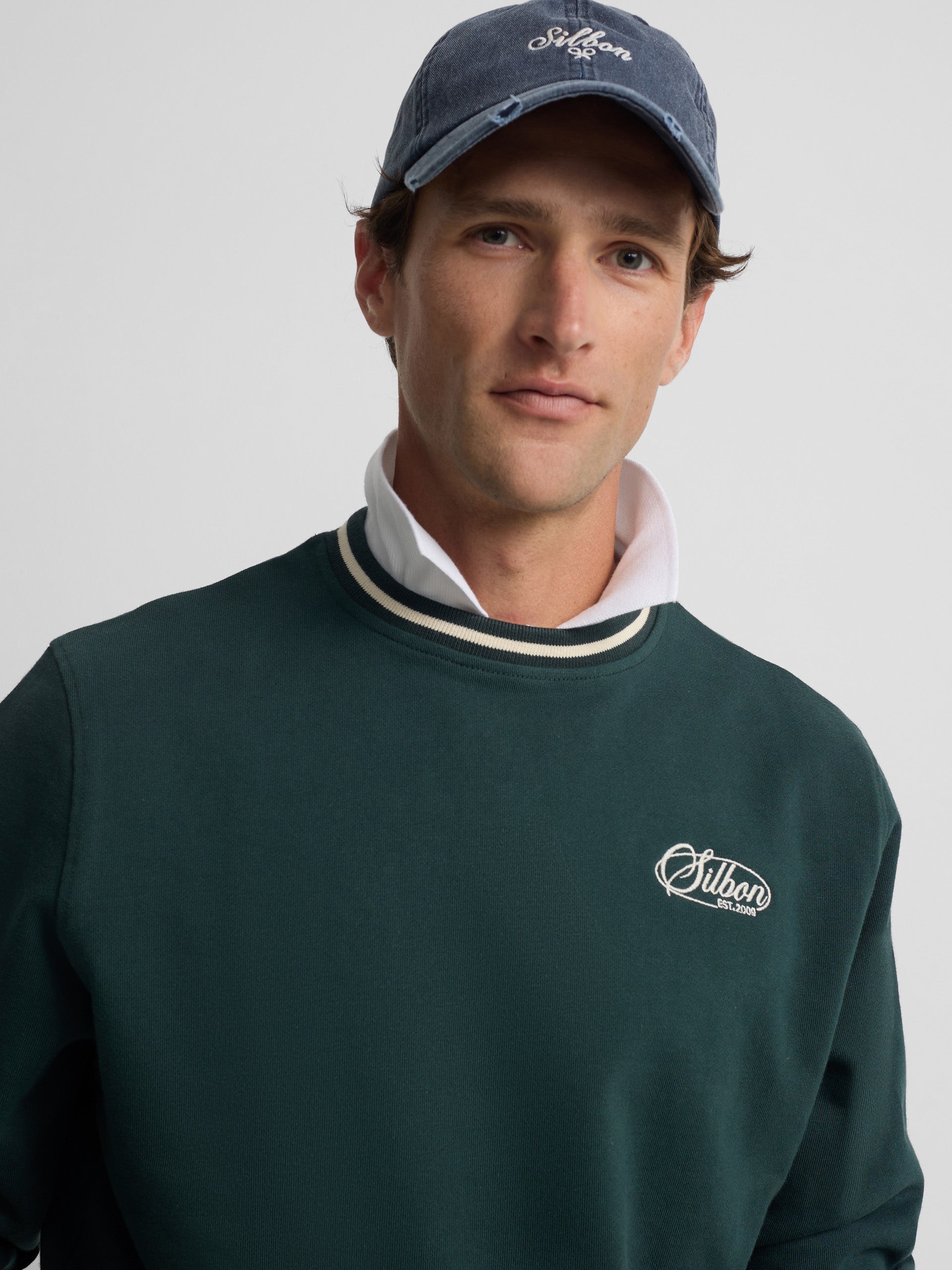Sudadera ribs retro verde oscuro