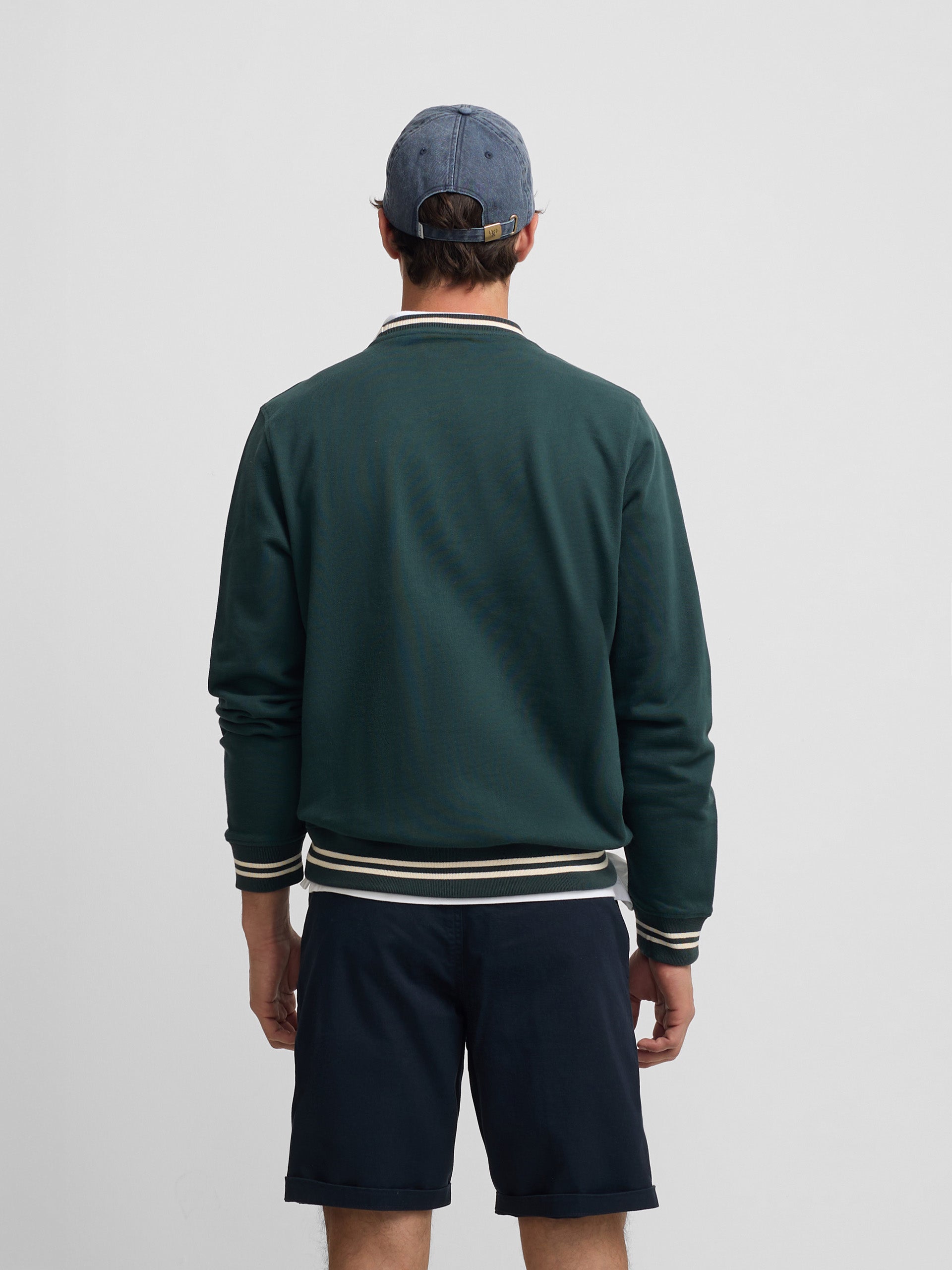Sudadera ribs retro verde oscuro