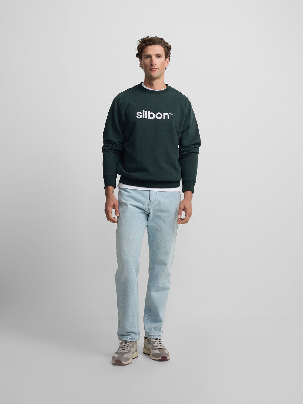 Sudadera Silbon flock verde oscuro