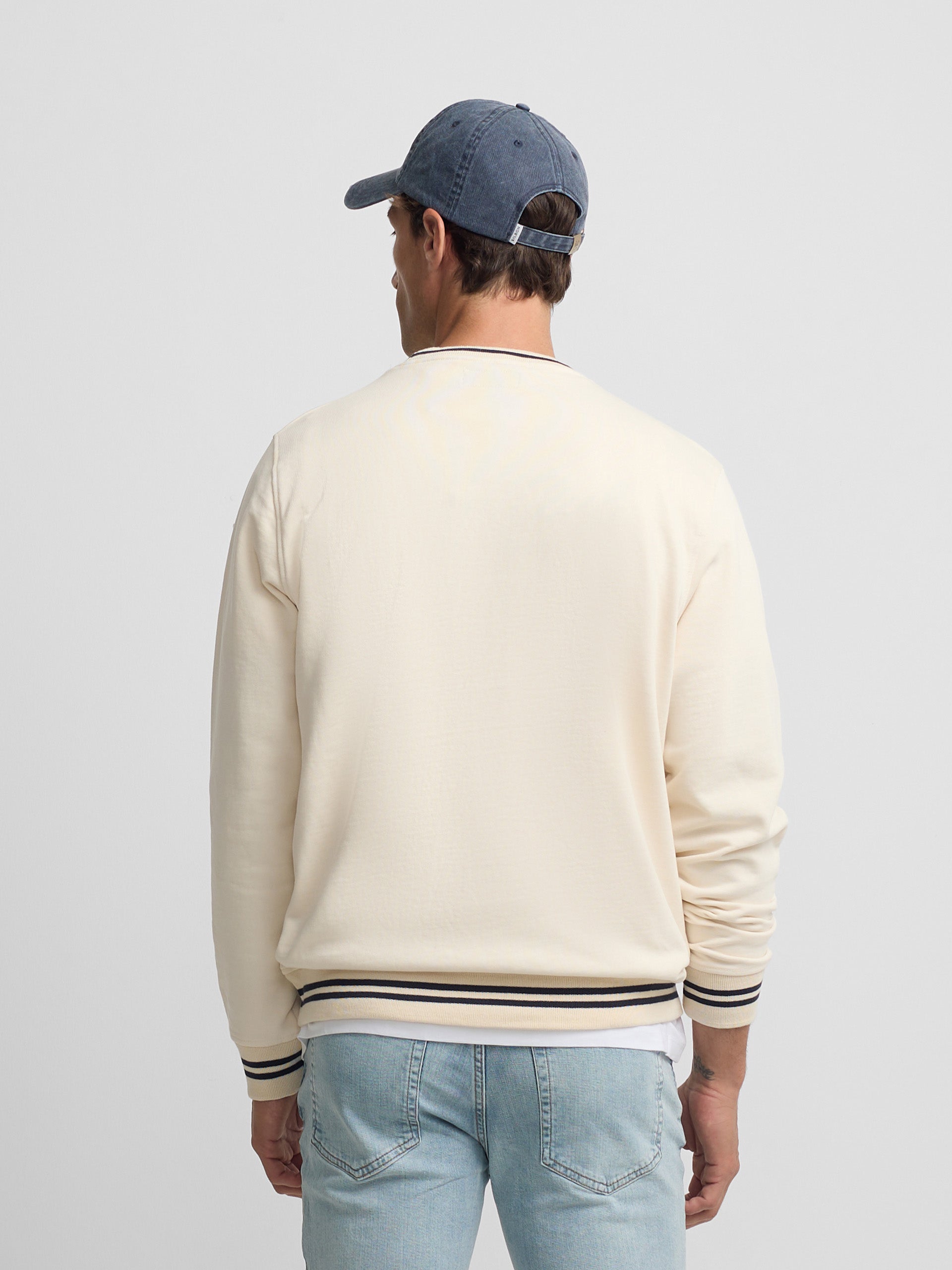 Sweatshirt ribs retro creme