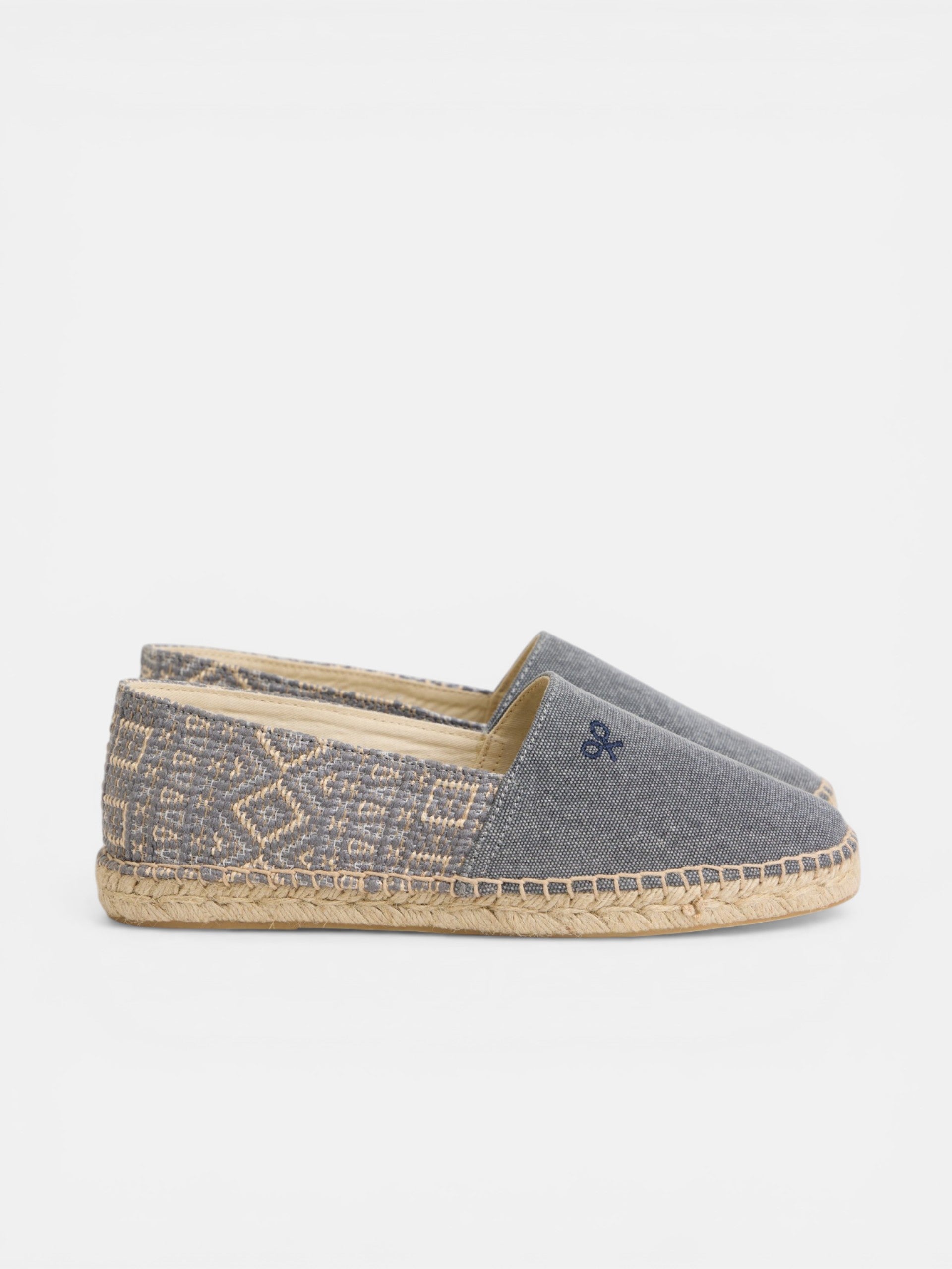 Navy blue ethnic espadrille