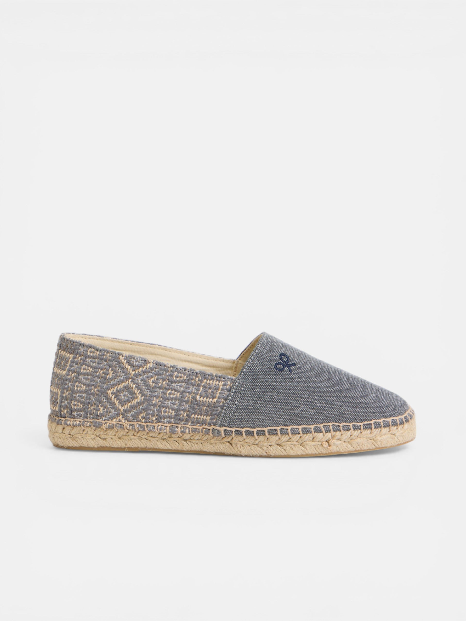 Navy blue ethnic espadrille