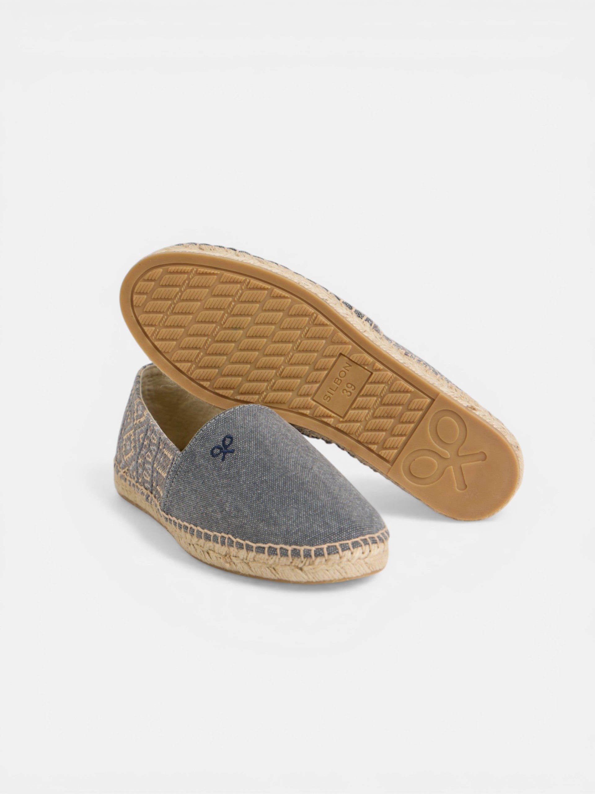 Navy blue ethnic espadrille