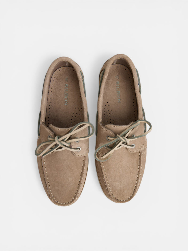 Chaussure sport nautique en daim beige clair