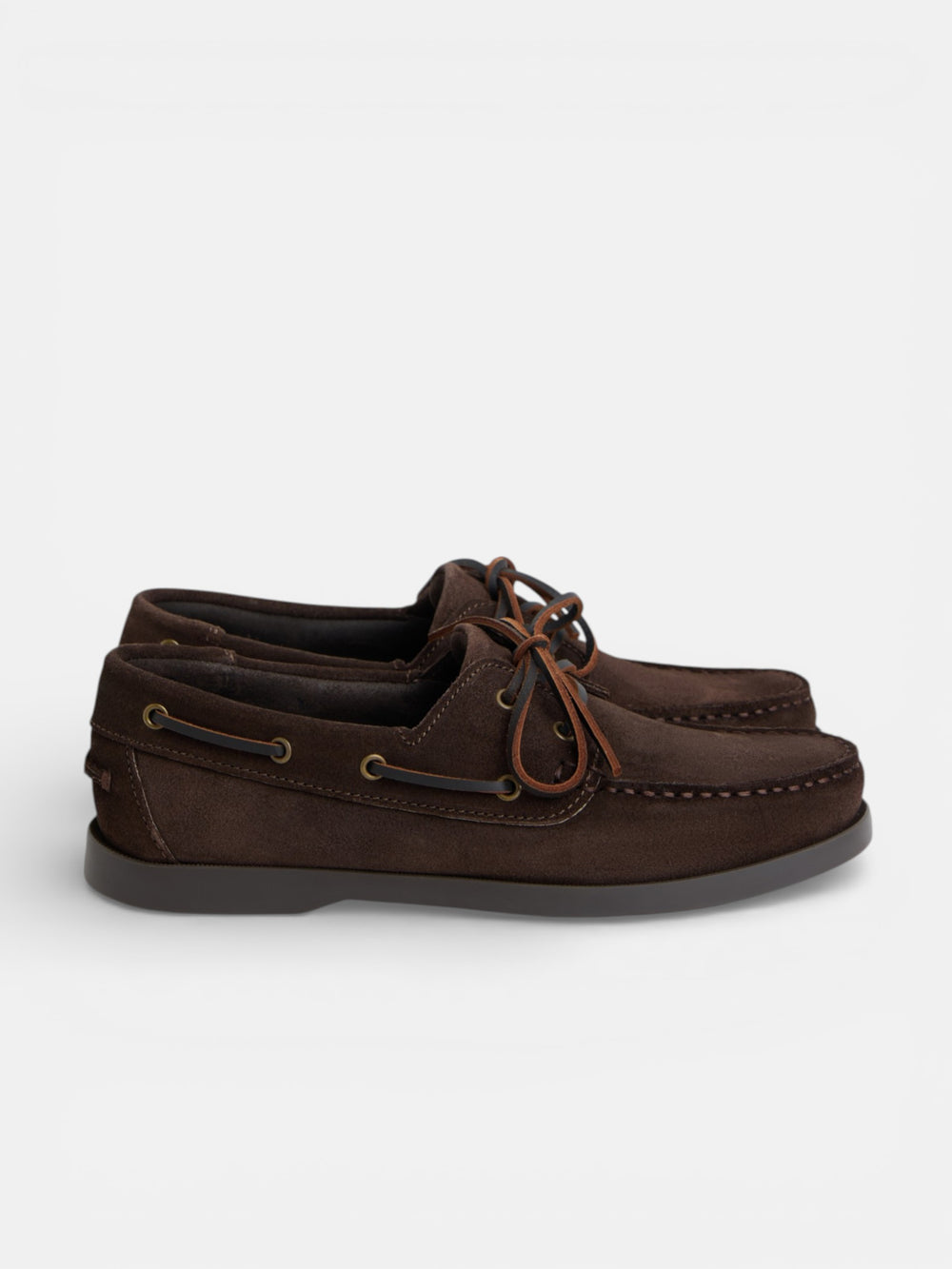 Zapato sport nautico ante marron oscuro