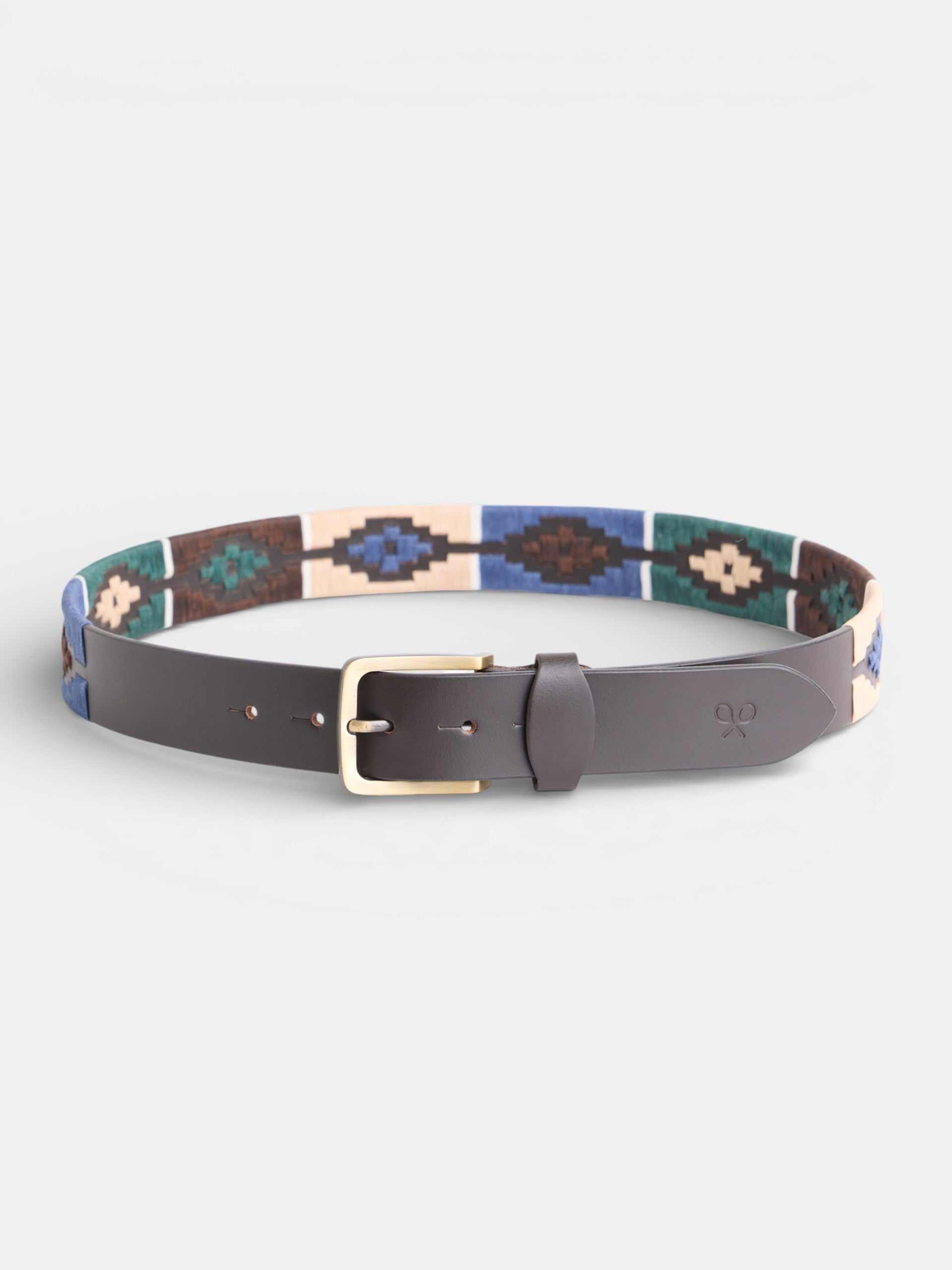 Argentinian tricolor brown leather belt