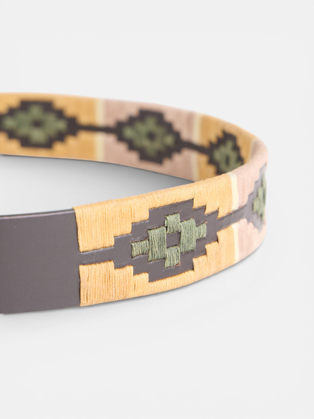 Argentinian bicolor leather belt brown