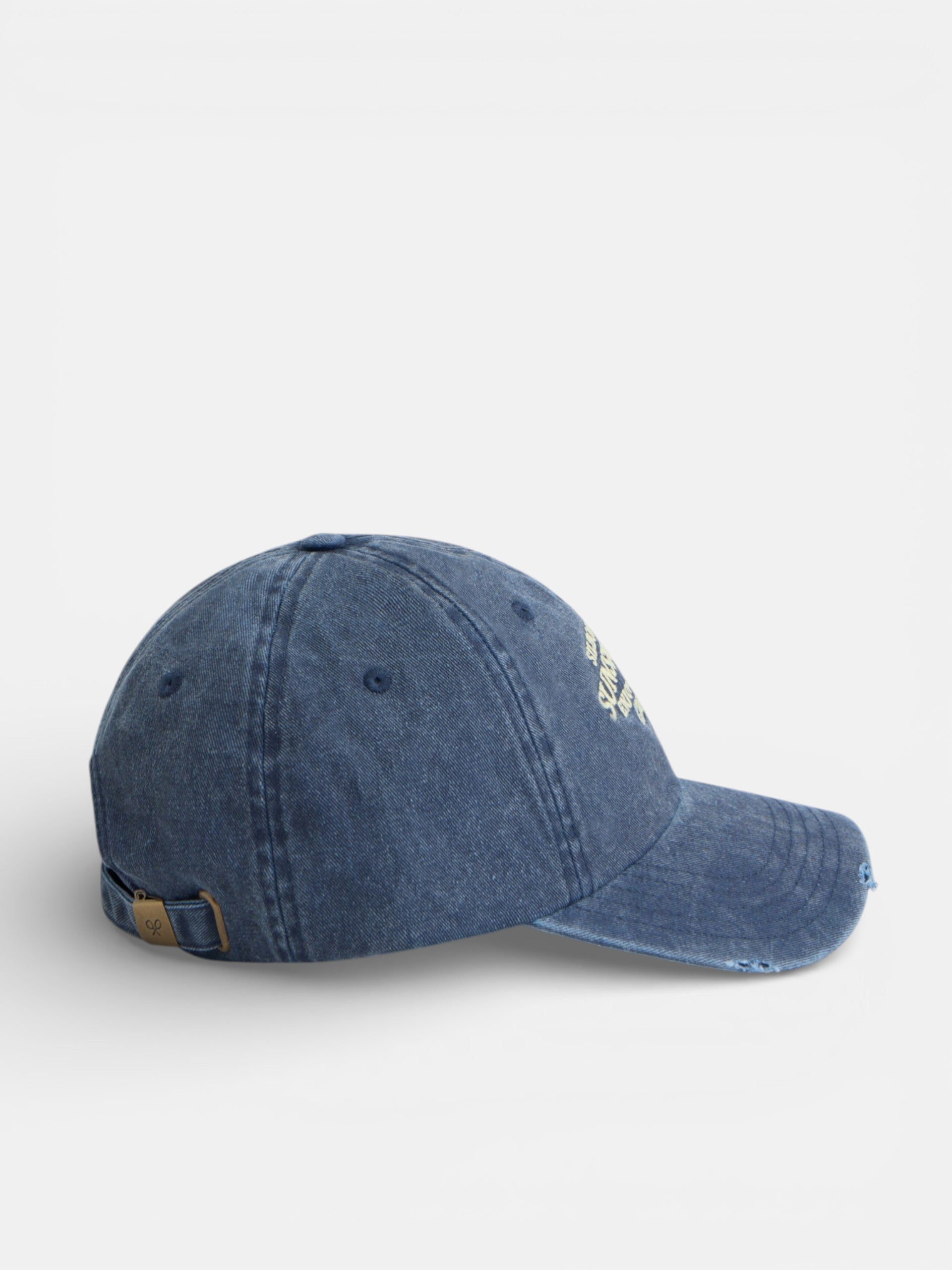 Navy blue sunset denim cap