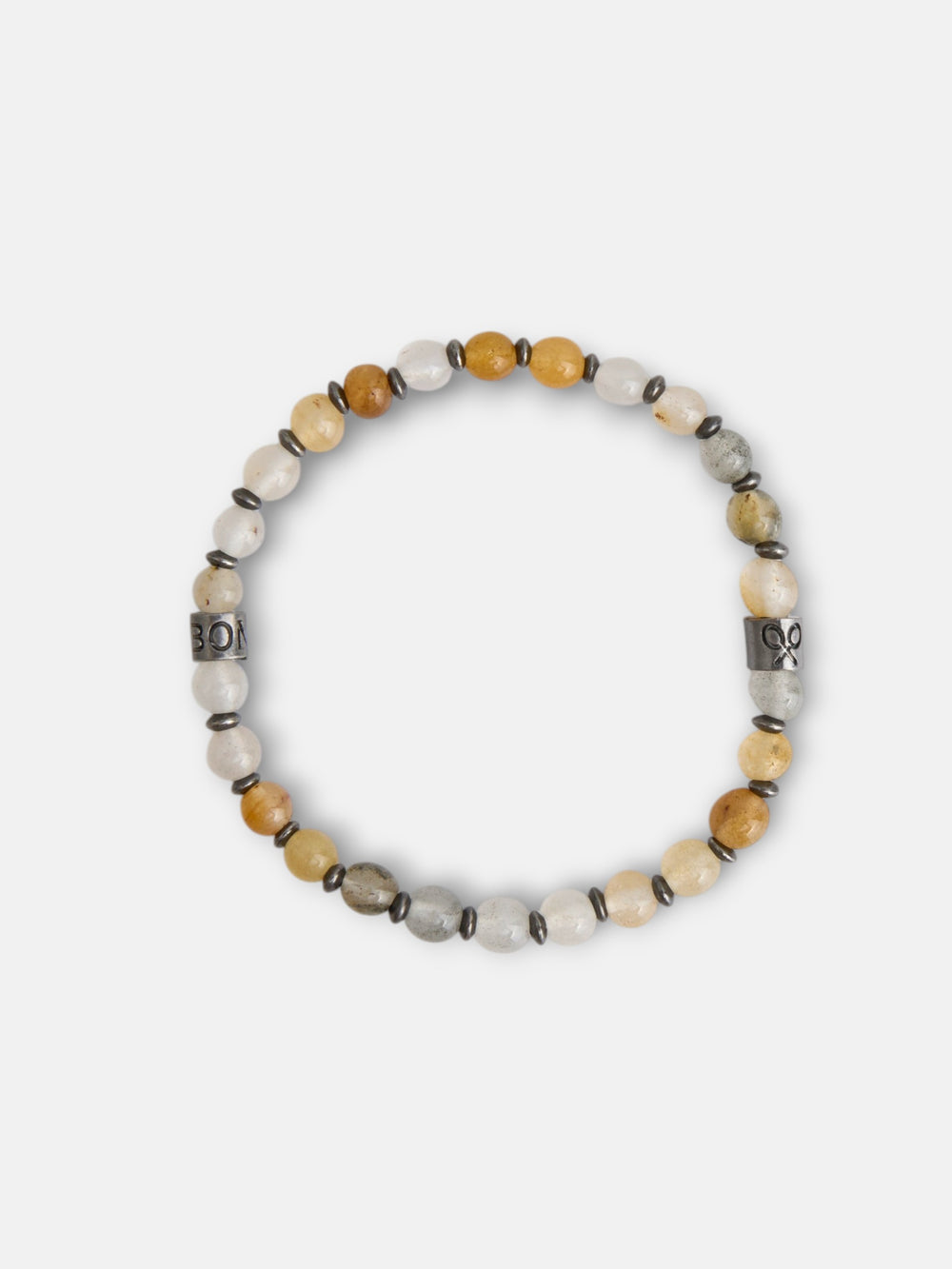 Pulseira de pedras charm bege