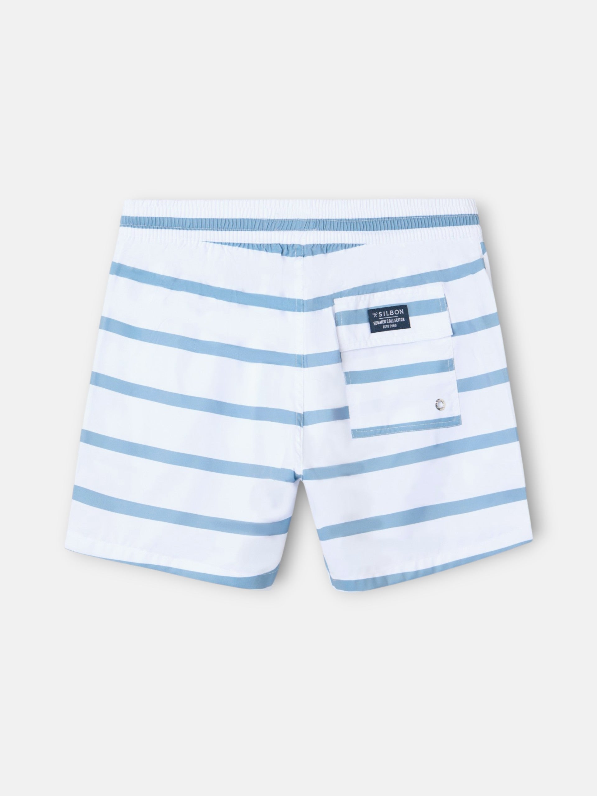 White horizontal striped surfer swimsuit