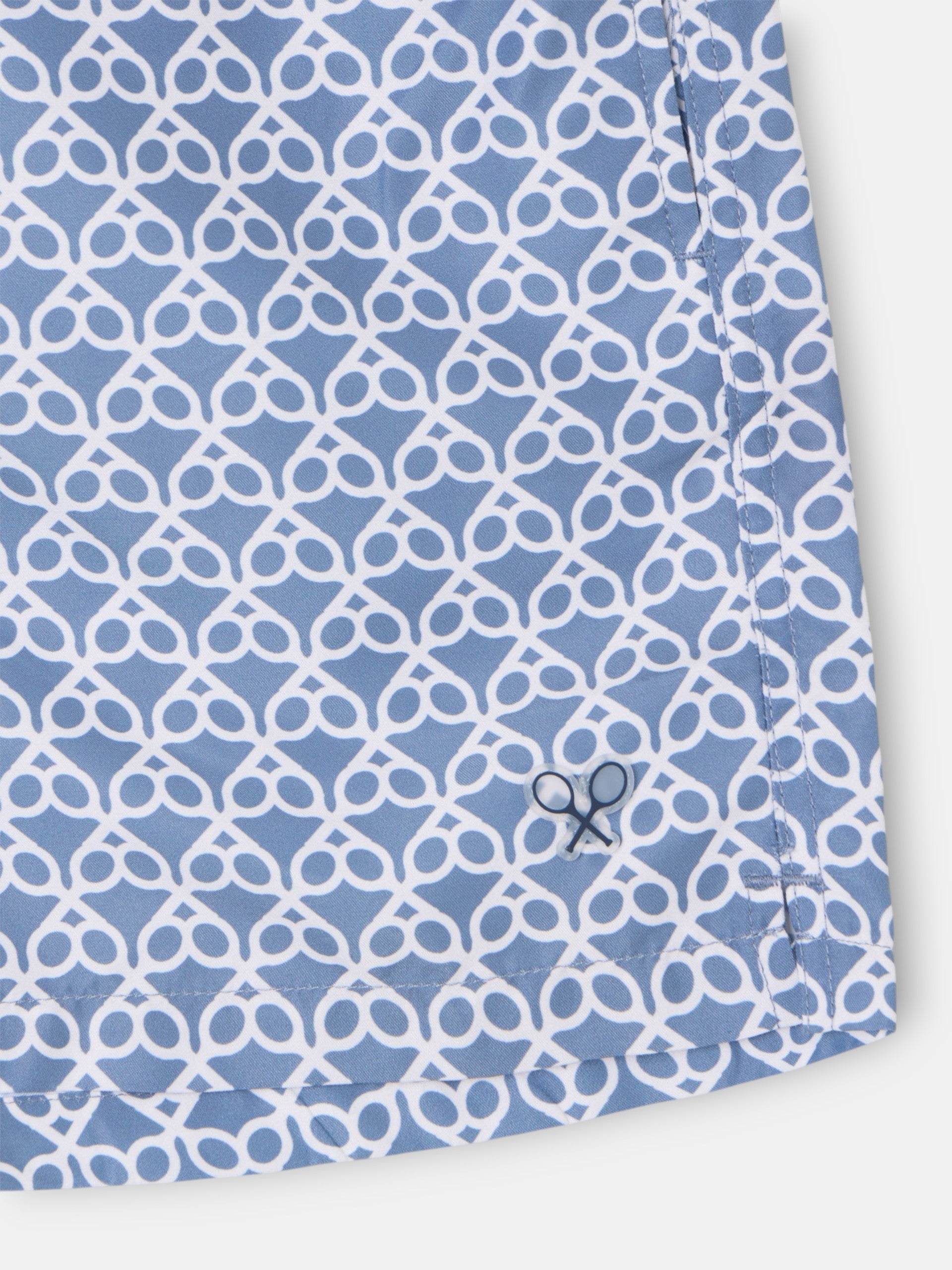 Indigo blue geometric rackets swimsuit