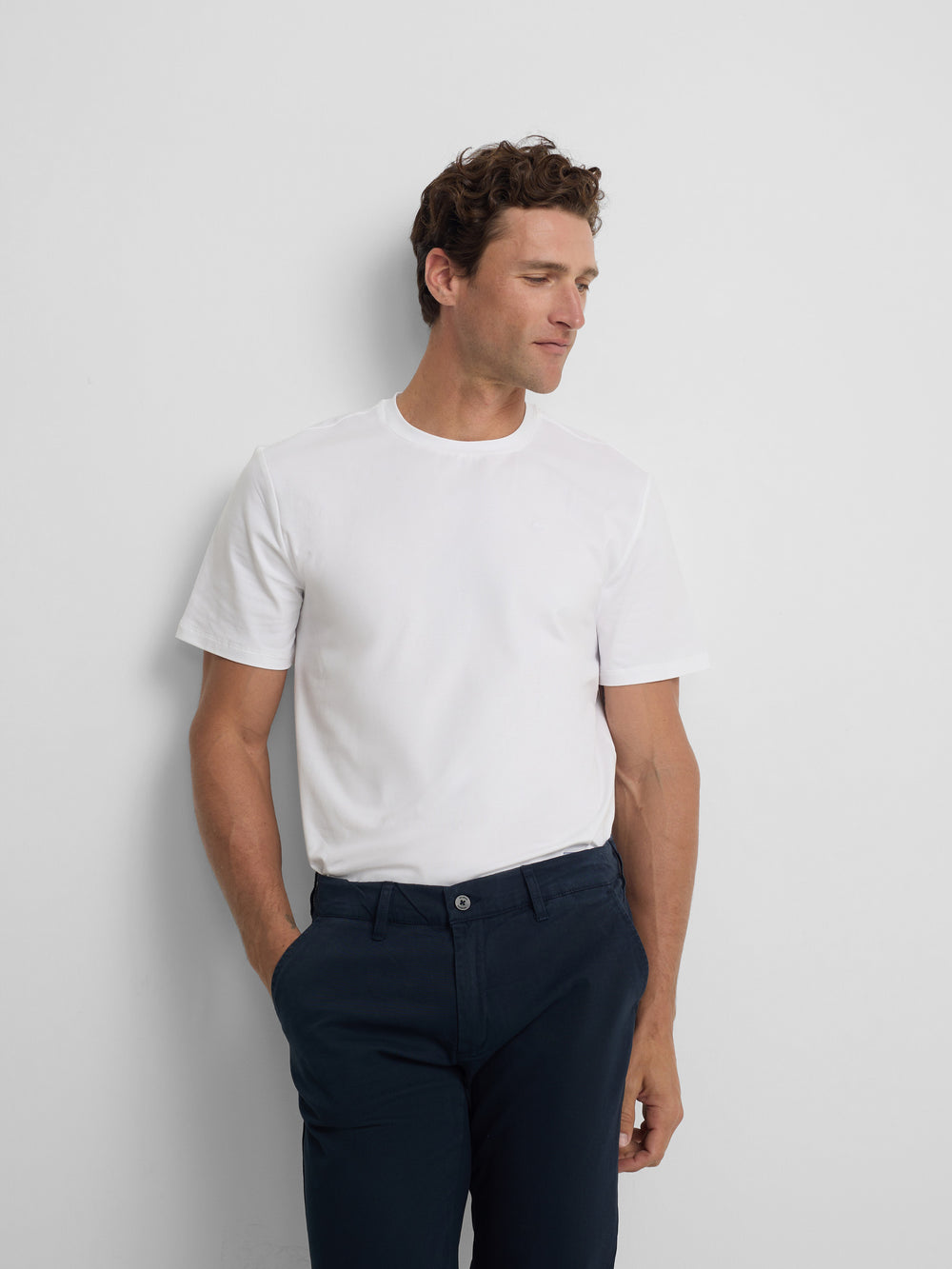 White slim fit business t-shirt