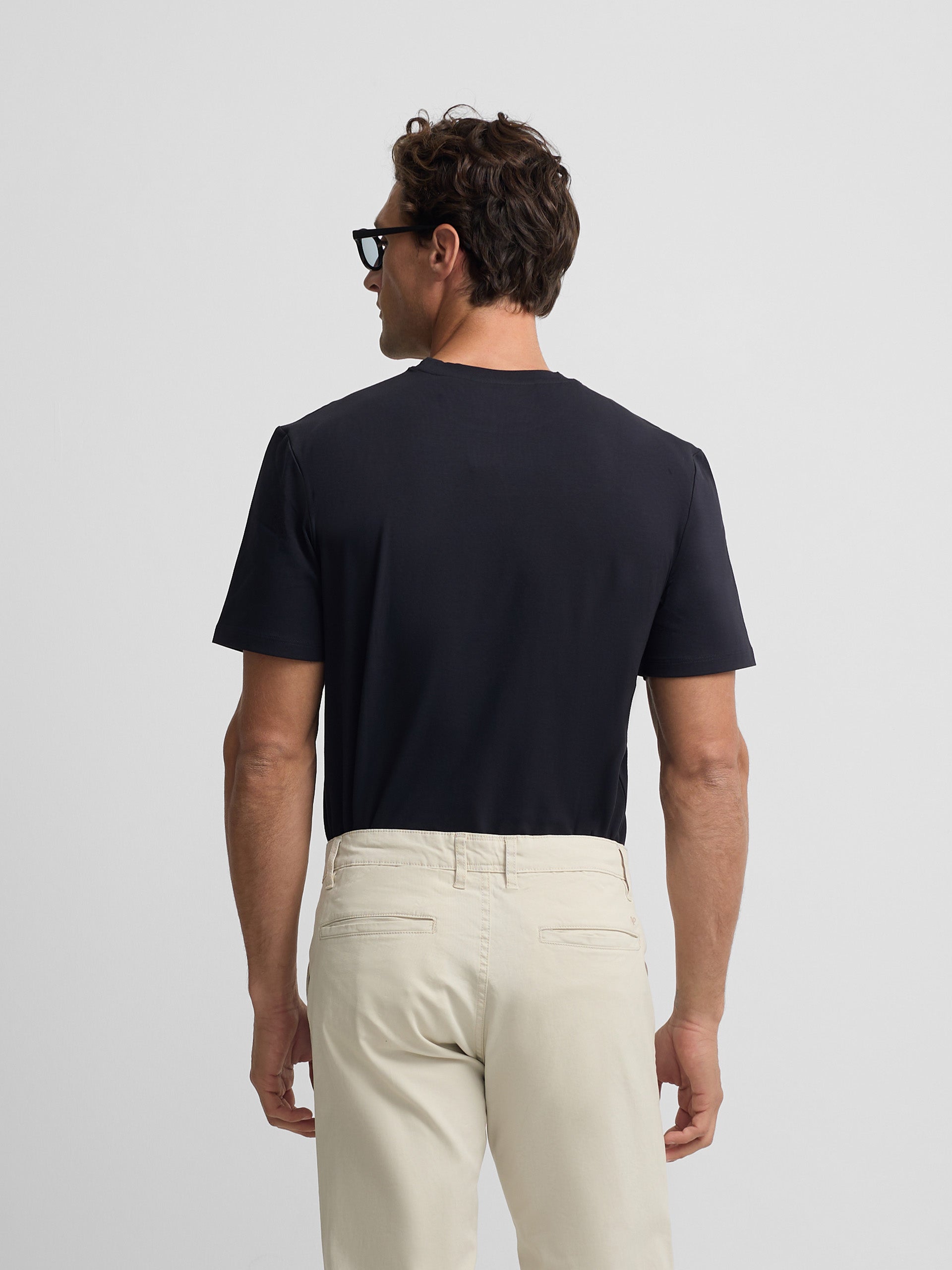 Navy blue slim fit business t-shirt