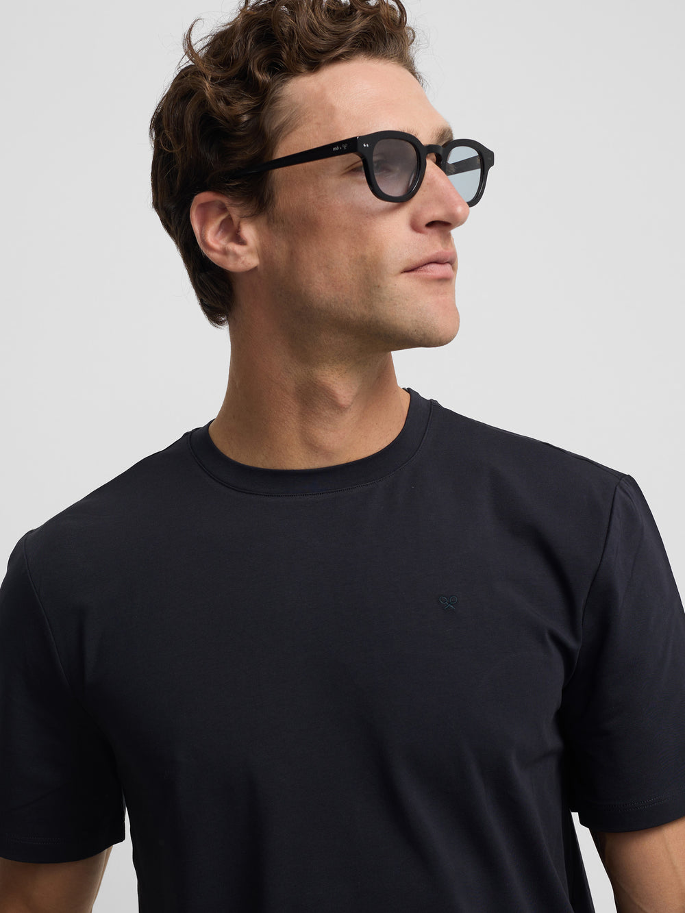 Navy blue slim fit business t-shirt
