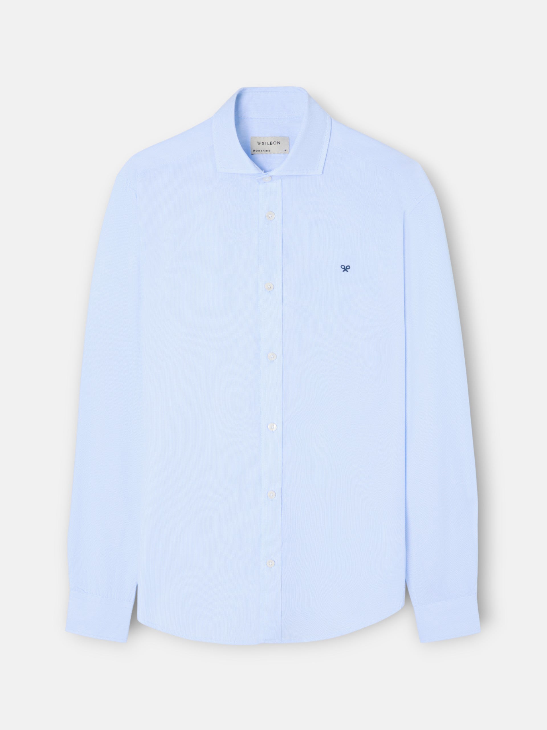 Camisa sport classic multirayas celeste