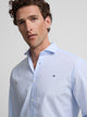 Camisa sport classic rayas blancas celeste