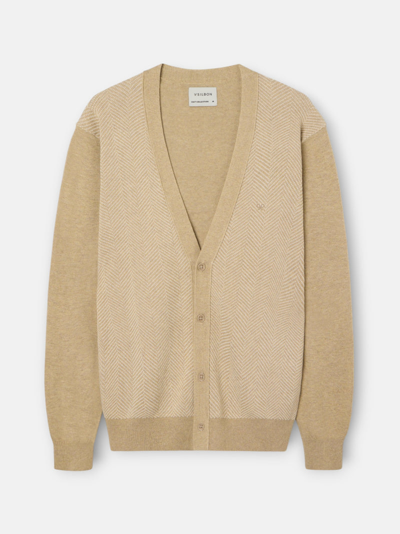 Cardigan chevrons business beige