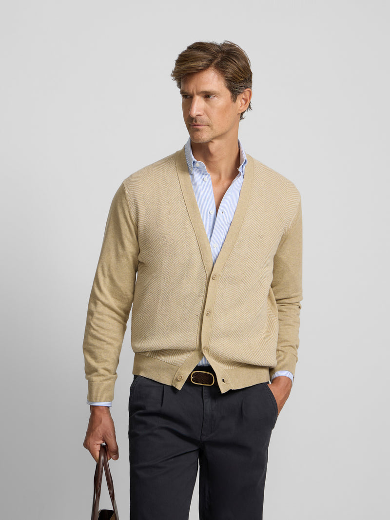Cardigan chevrons business beige