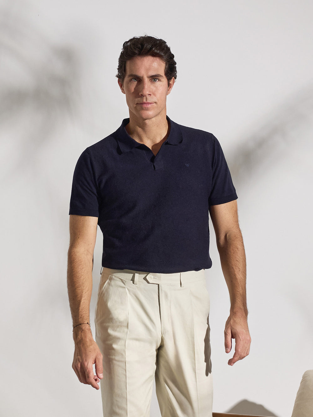 Polo unique structure bleu marine