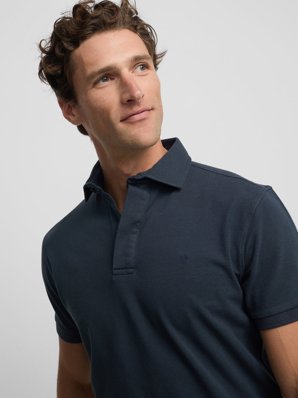 Short sleeve navy blue suite polo