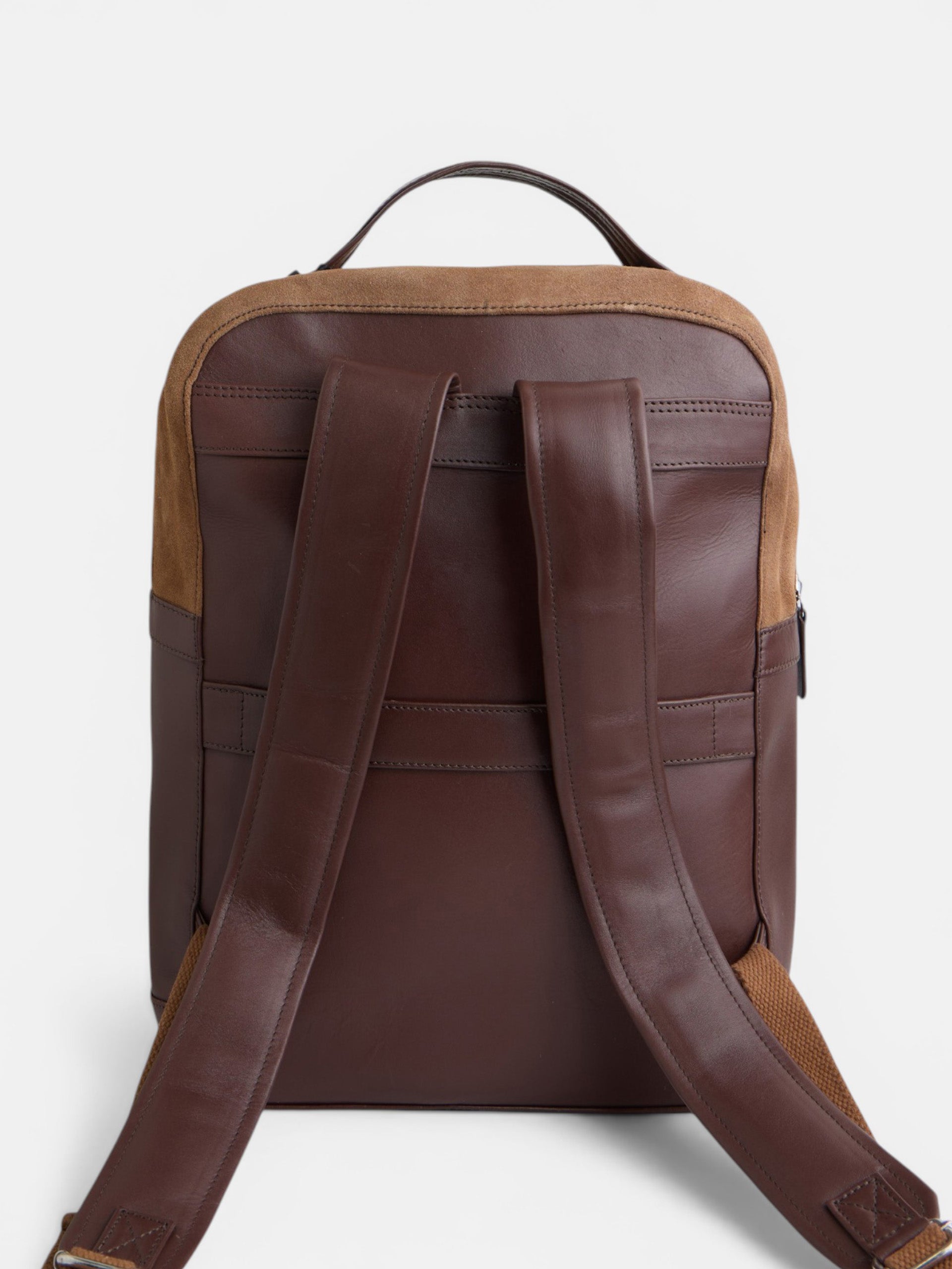 Mochila de pele business castanho escuro