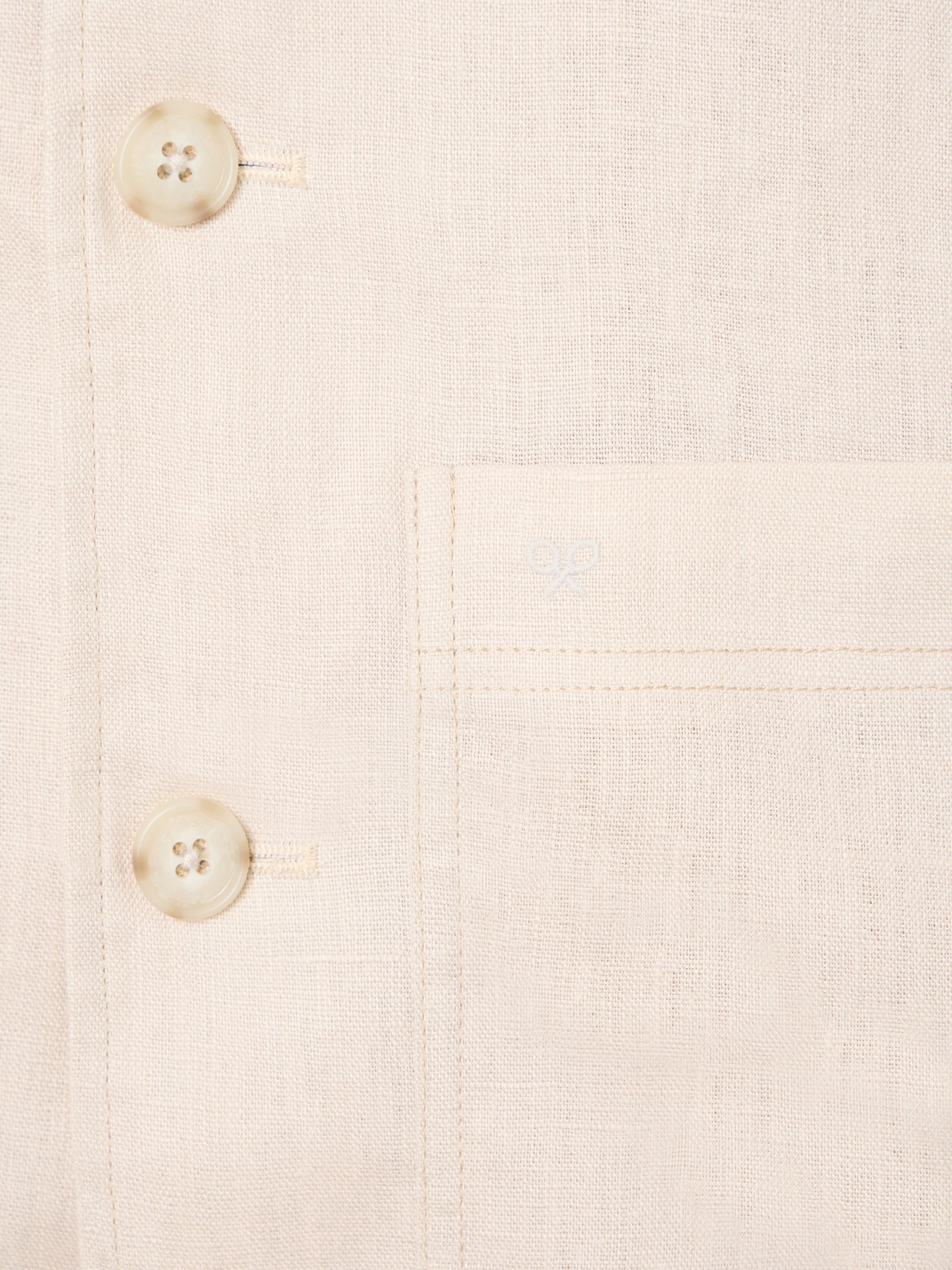 Surchemise unique en lin avec poches beige