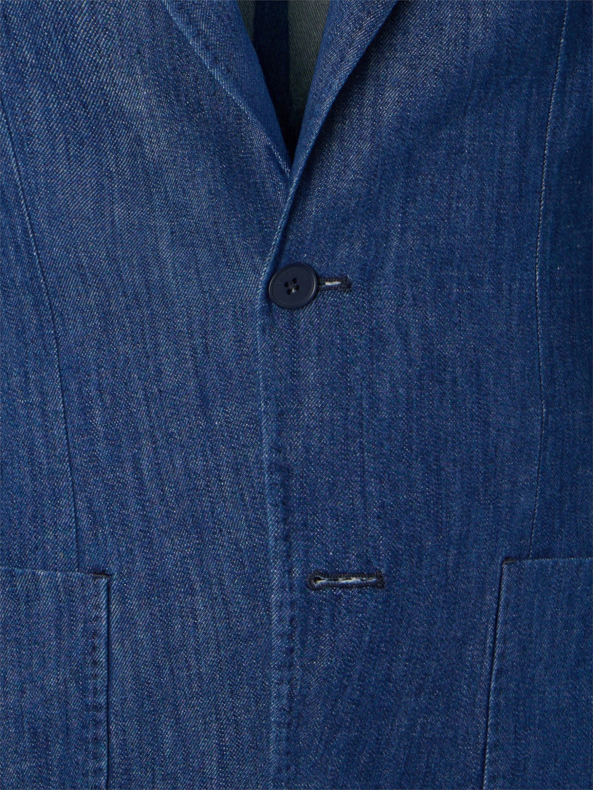 Medium wash blue denim blazer